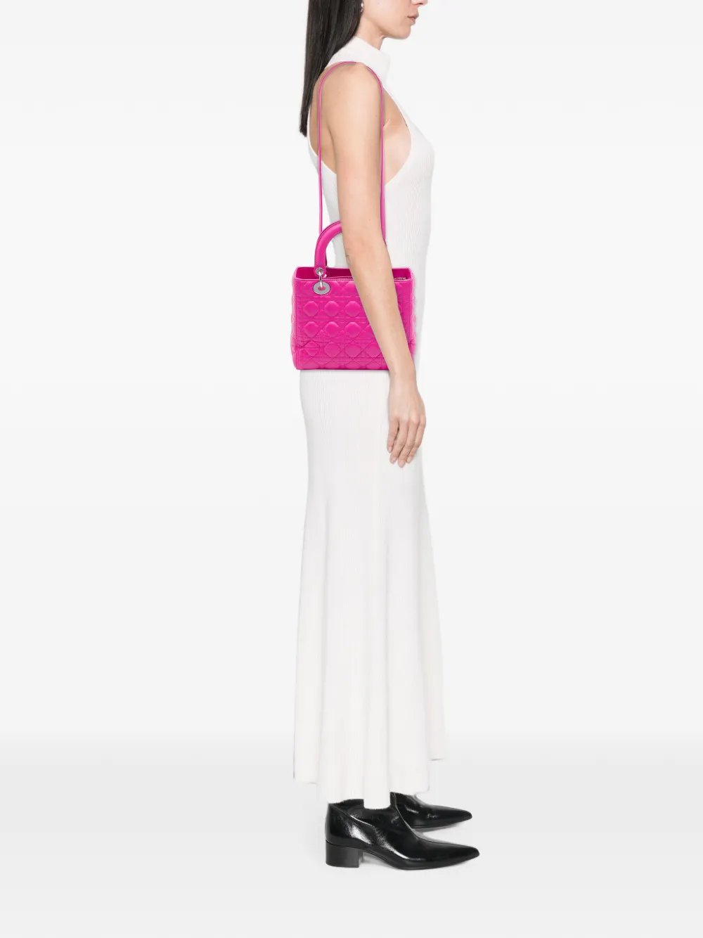 Dior 2012 Medium Lambskin Cannage Lady Dior satchel