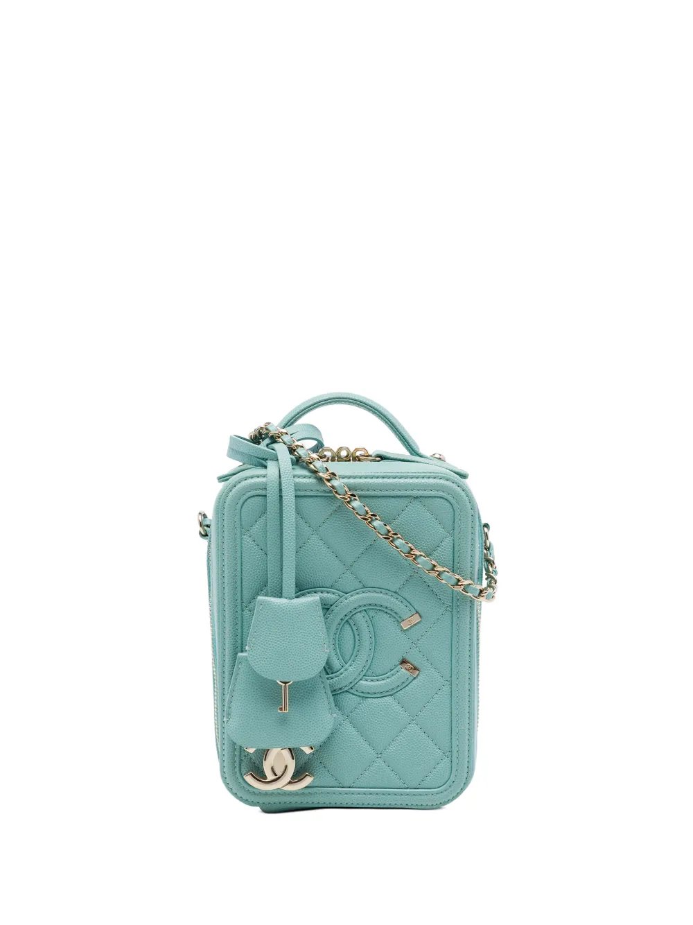 2019 Caviar CC Filigree Vertical Vanity Case satchel