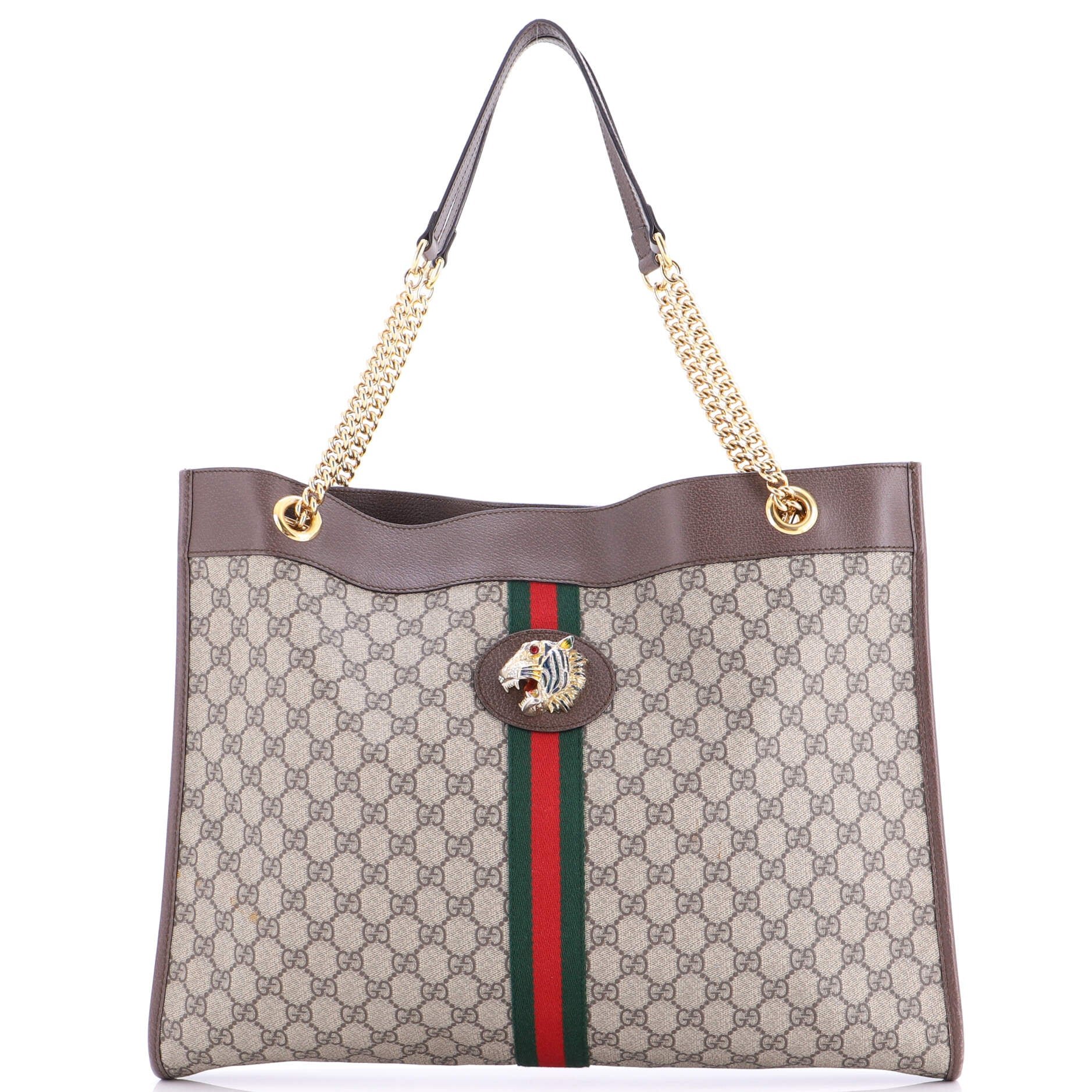 Gucci Rajah Chain Tote GG Coated Canvas Large