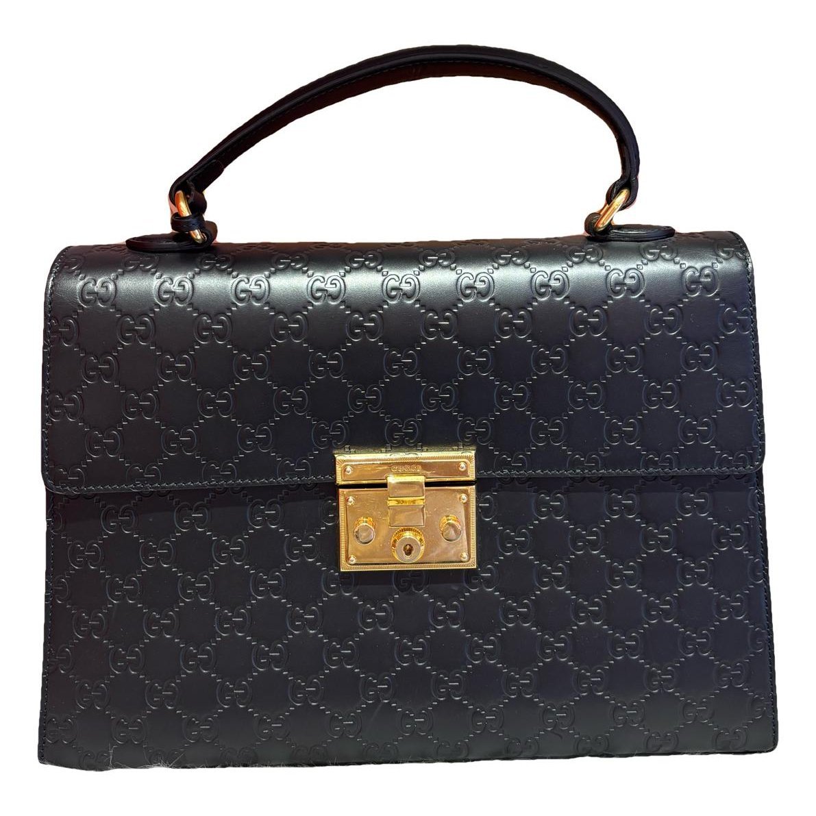 Padlock leather handbag
