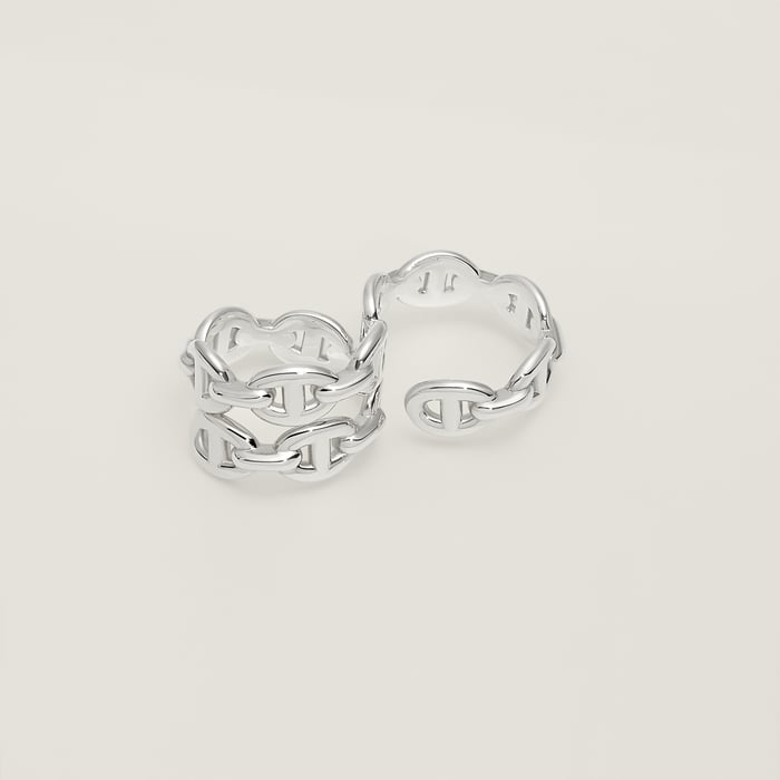 Sans Coloris Chaine d'Ancre Enchainee Double Ring