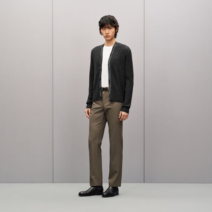 Anthracite "Detail Etriviere Alpaga" Cardigan