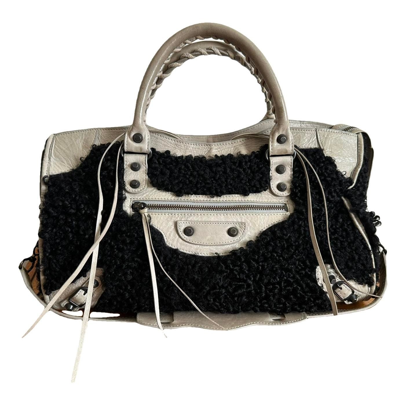 City leather handbag