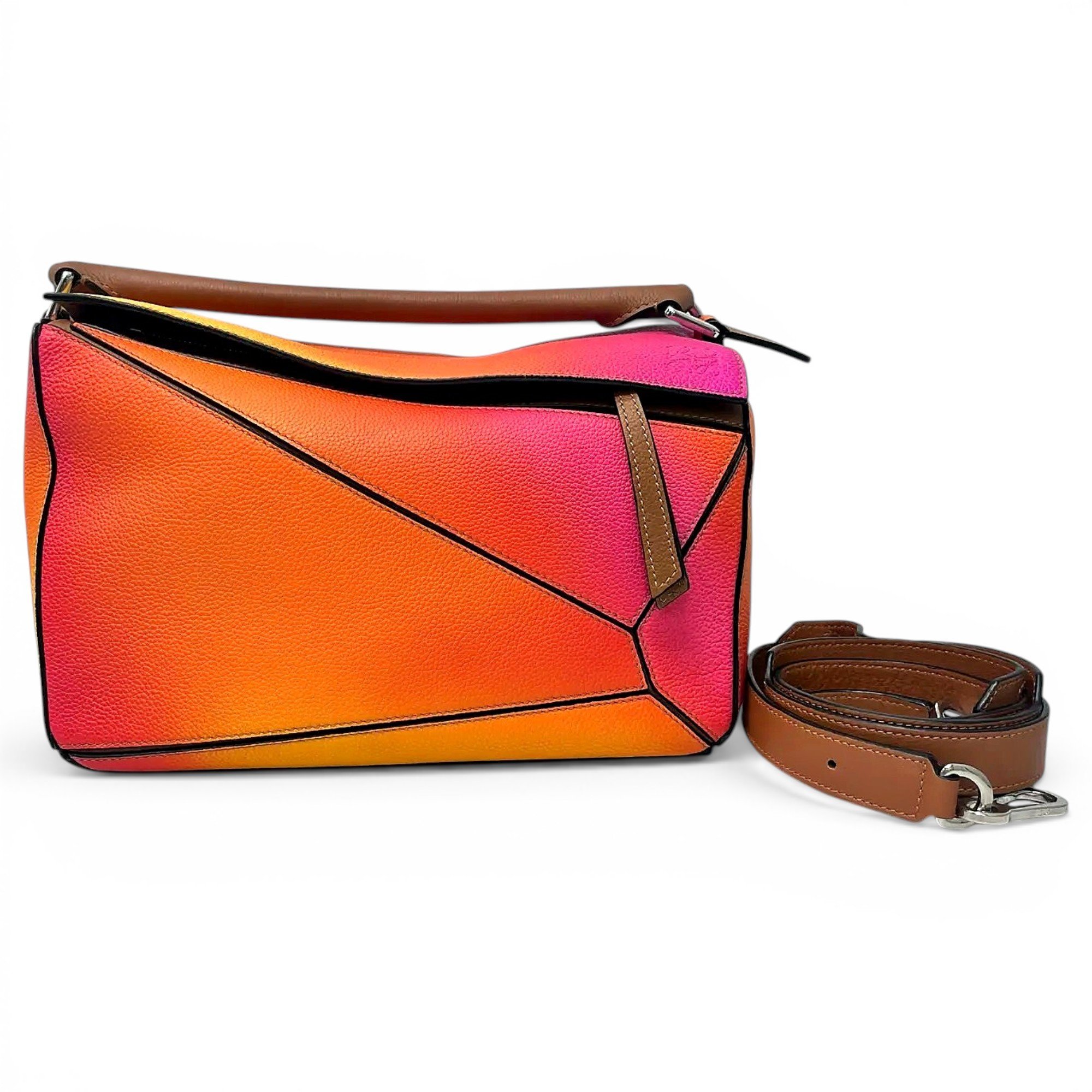Puzzle leather crossbody bag