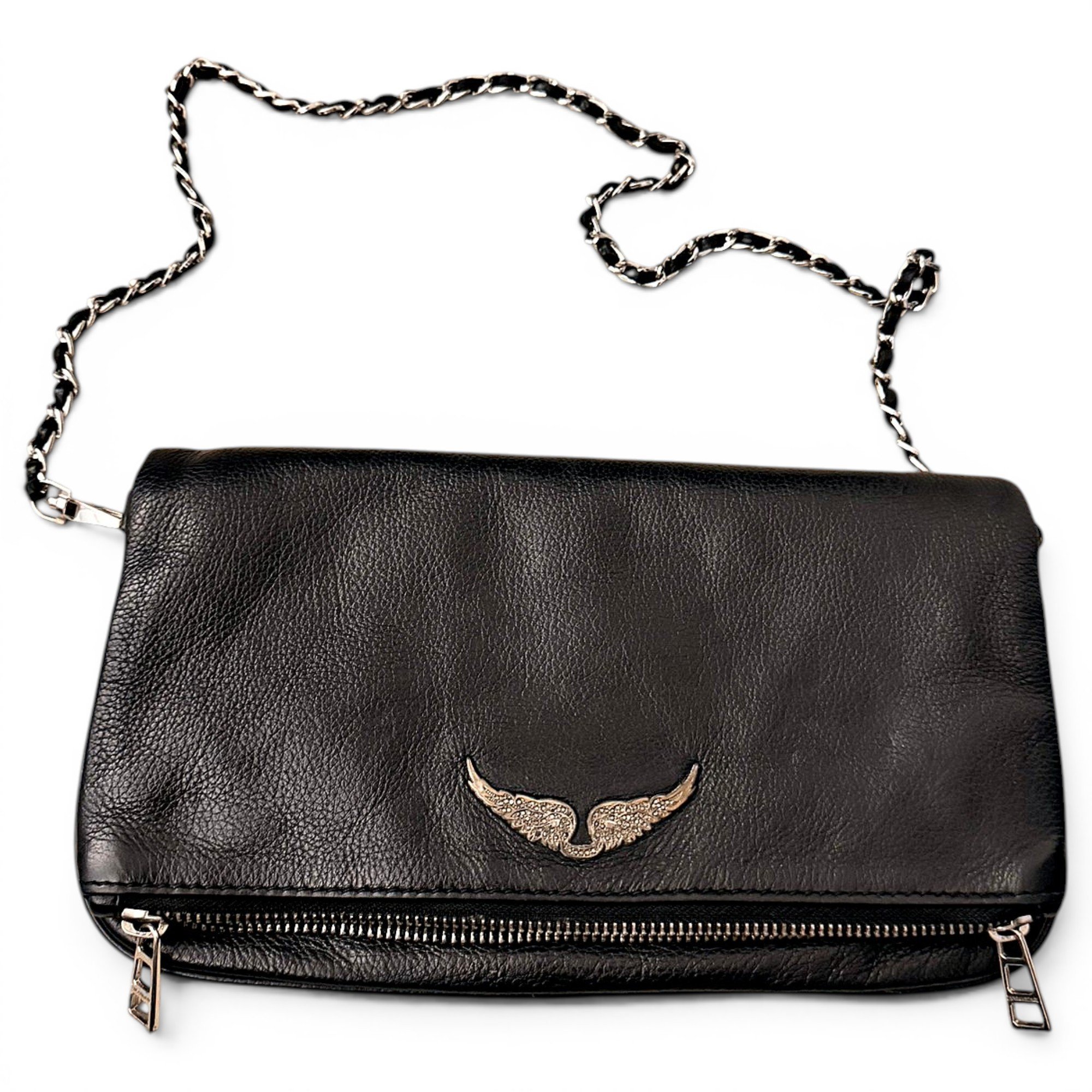 Rock leather clutch bag