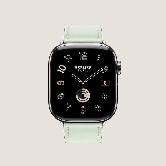 Vert Peppermint Band Apple Watch Hermès Single Tour 42 MM