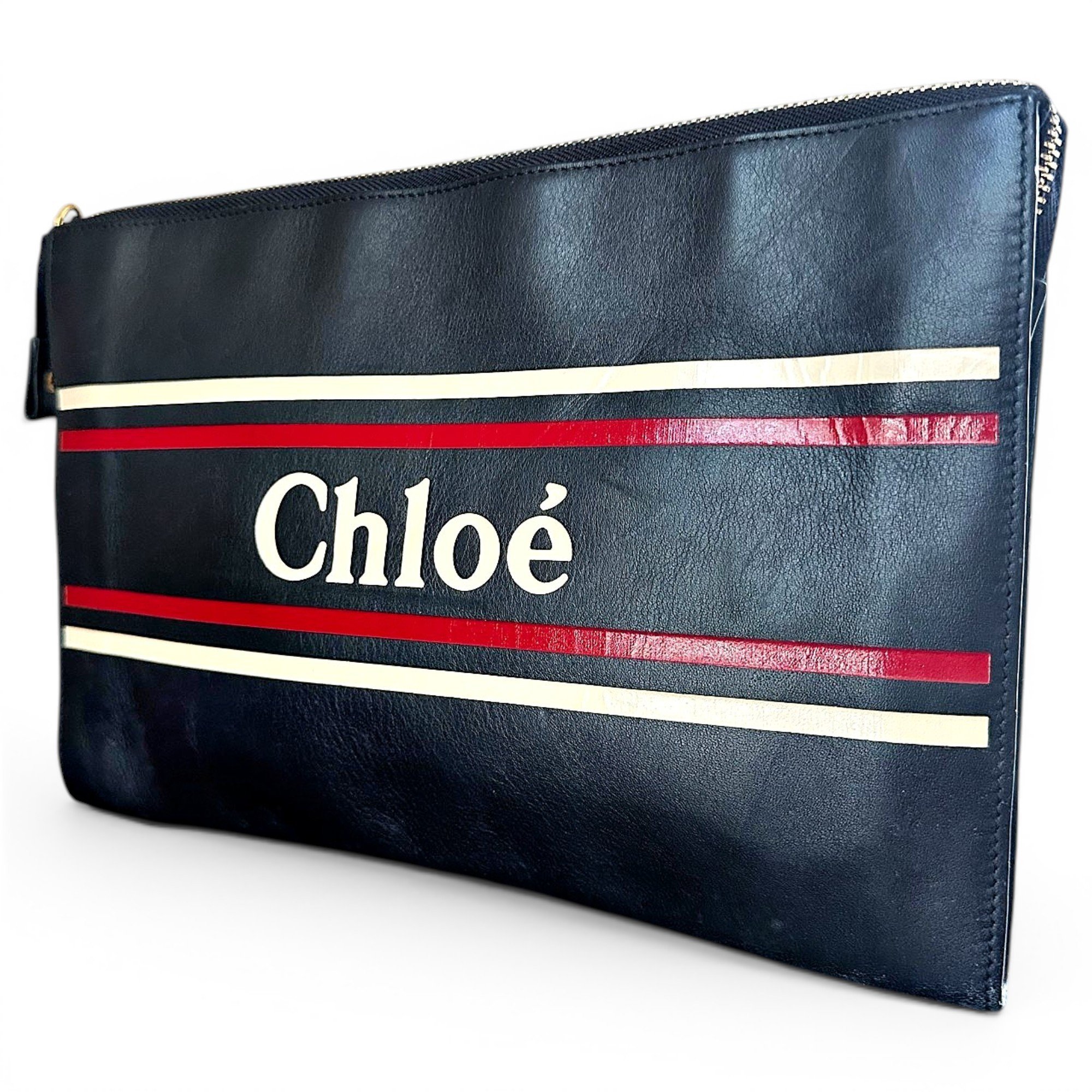 Leather clutch bag