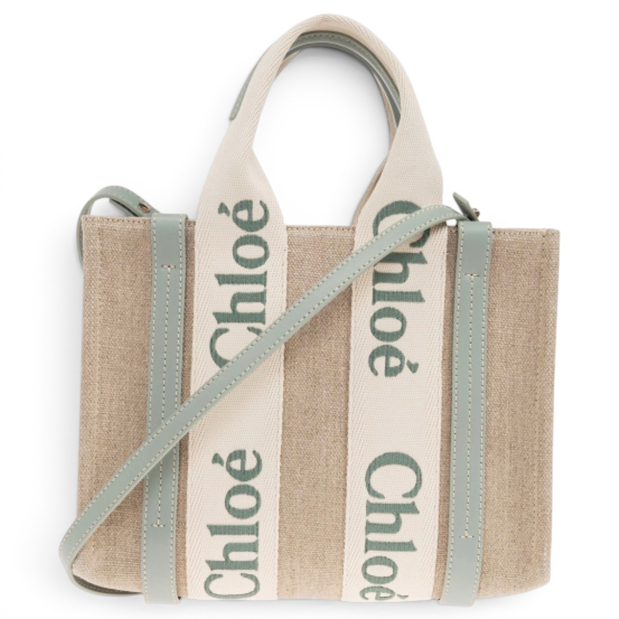 Chloe Woody linen tote