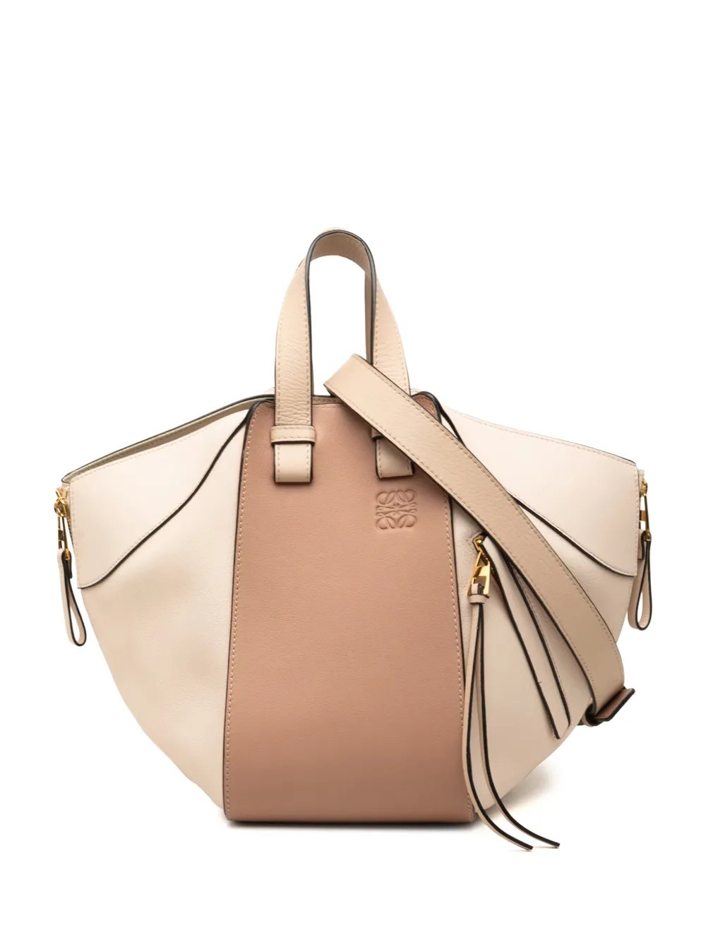 2017 Small Bicolor Leather Hammock satchel