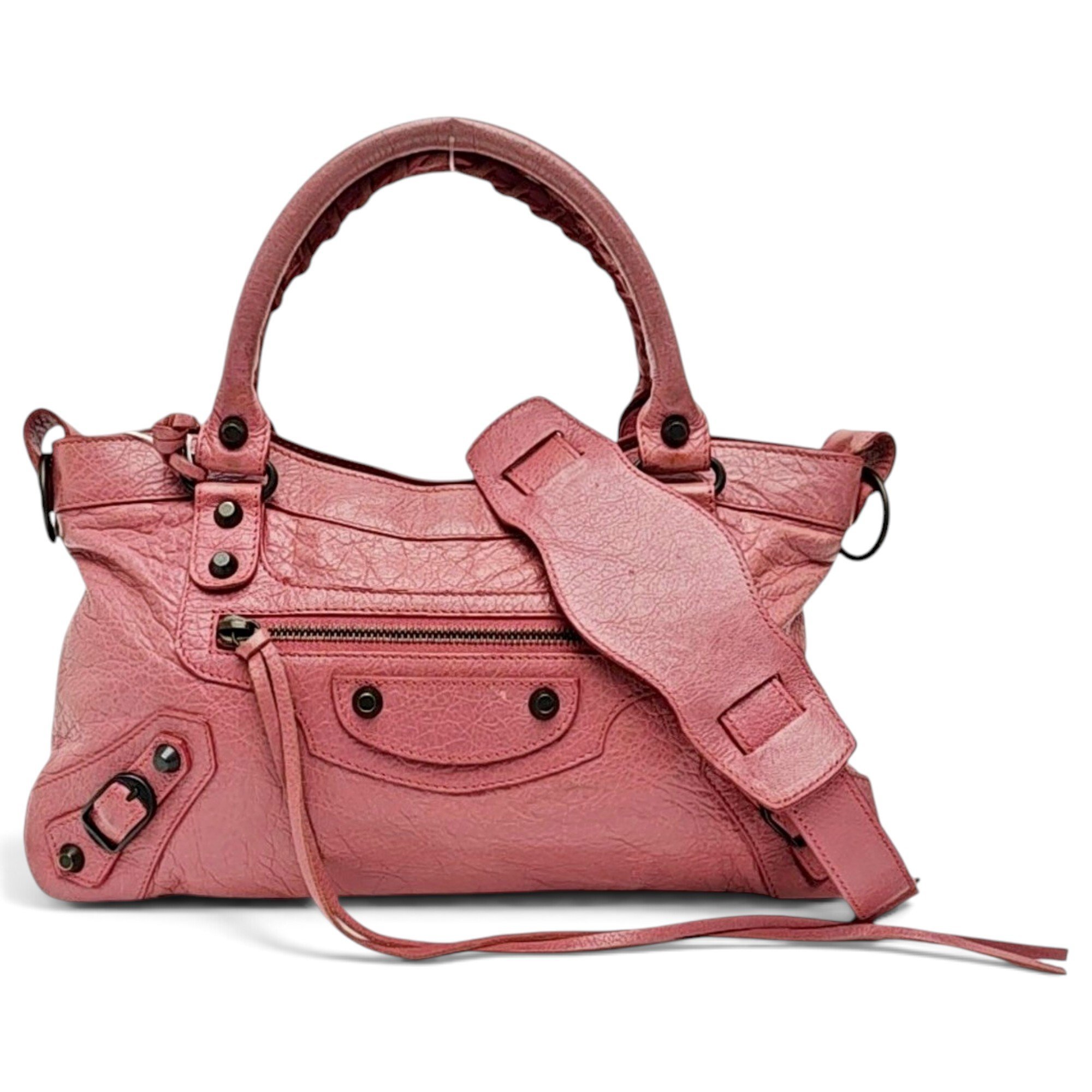 City leather handbag