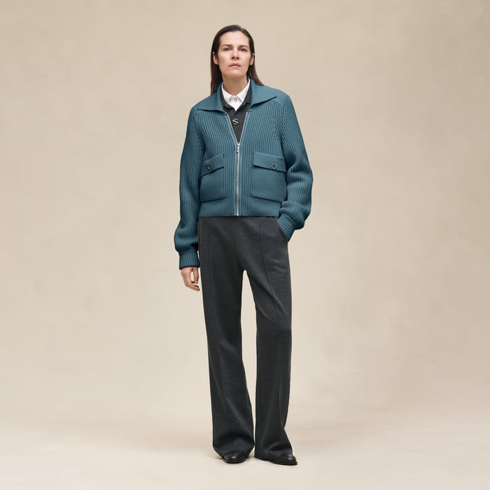 Bleu Canal Long-sleeve Jacket
