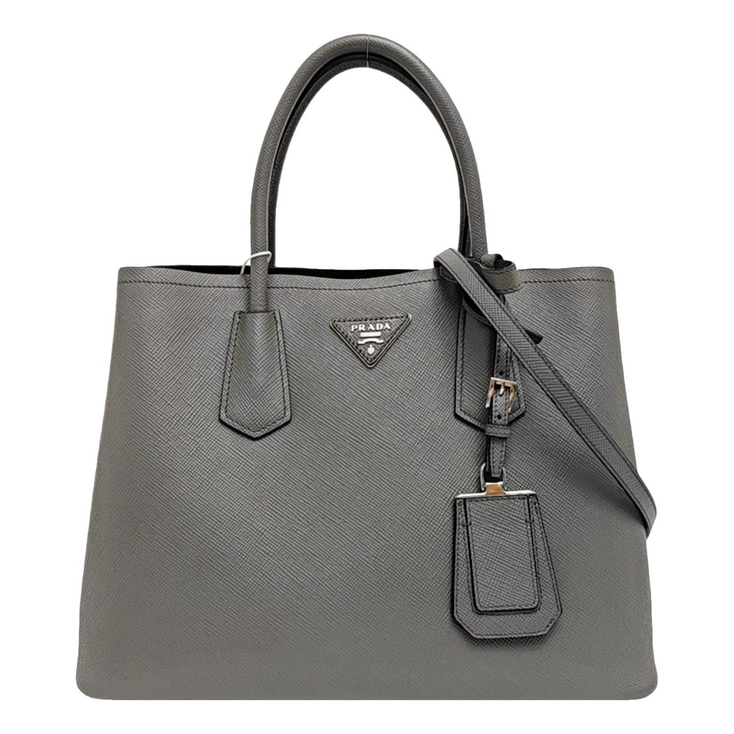 Double leather handbag
