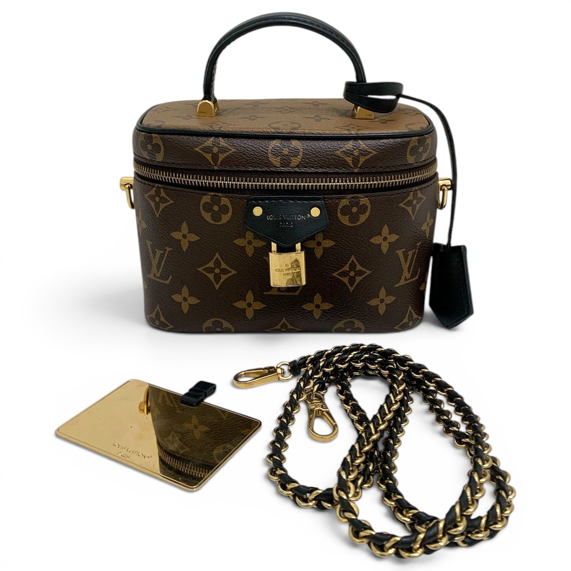 Vanity leather handbag