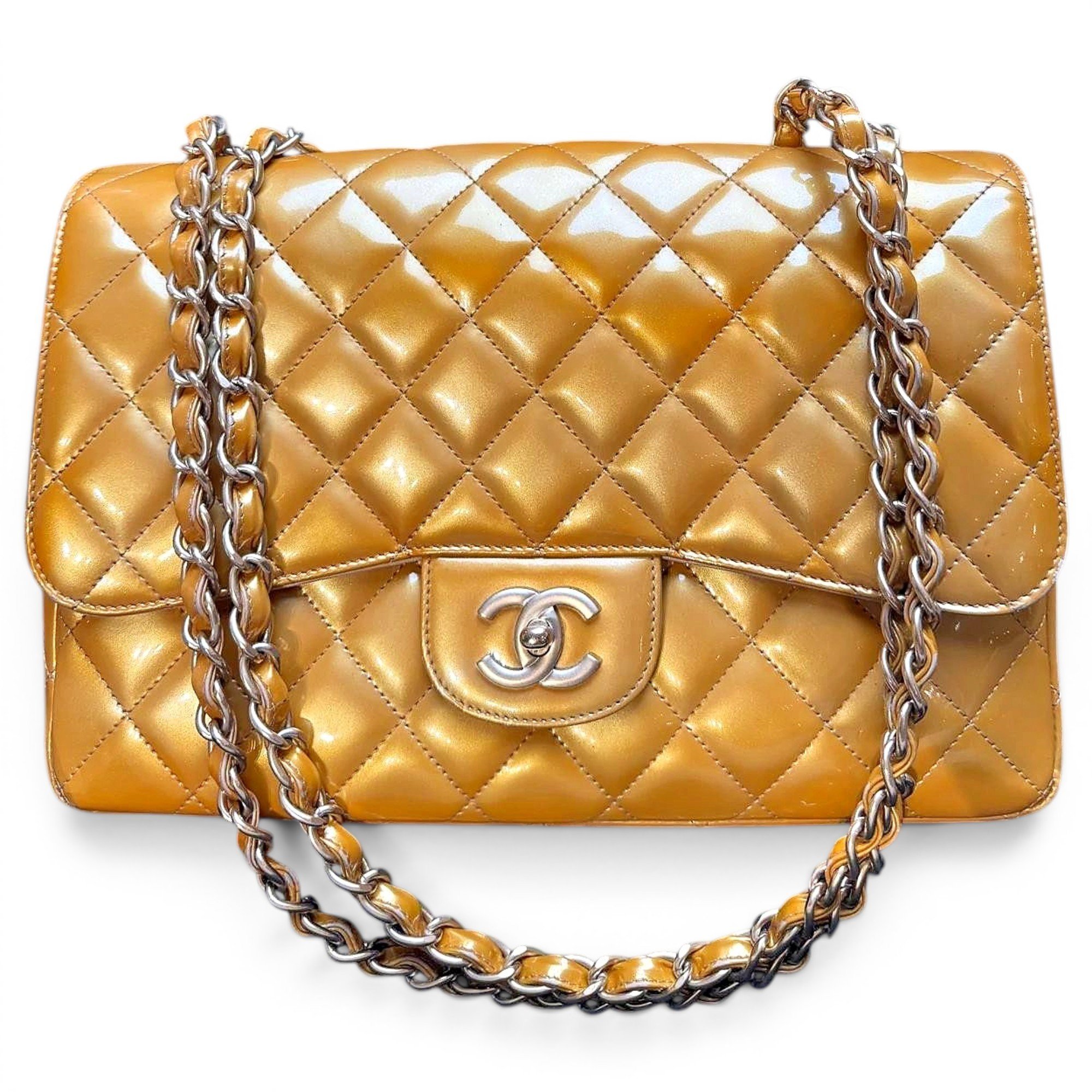 Patent leather handbag