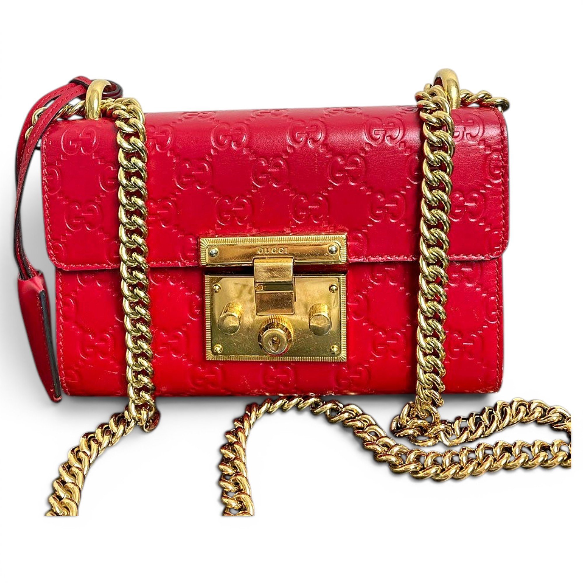 Padlock leather handbag