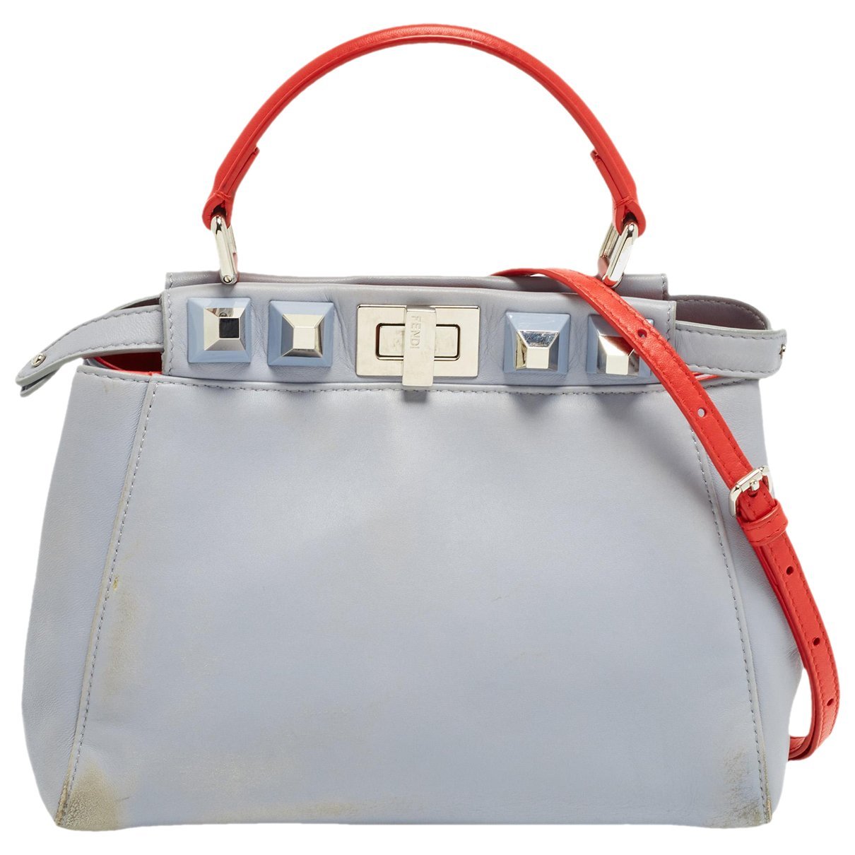 Peekaboo leather satchel