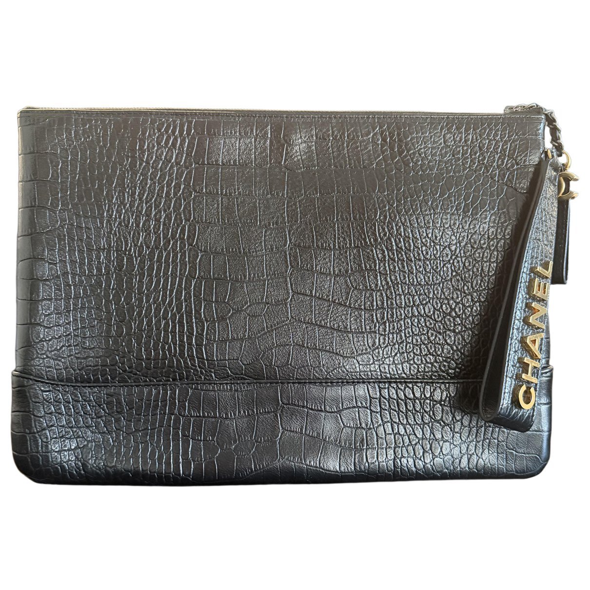 Leather clutch bag