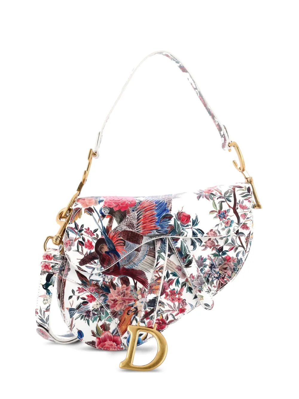 Dior Saddle Handbag with Strap Printed Leather Medium shoulder bag