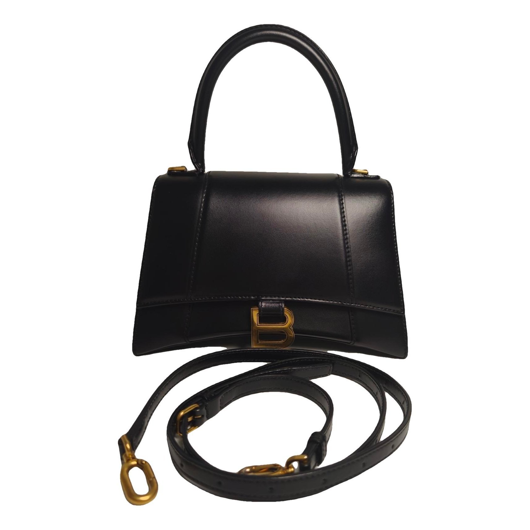 Hourglass leather handbag
