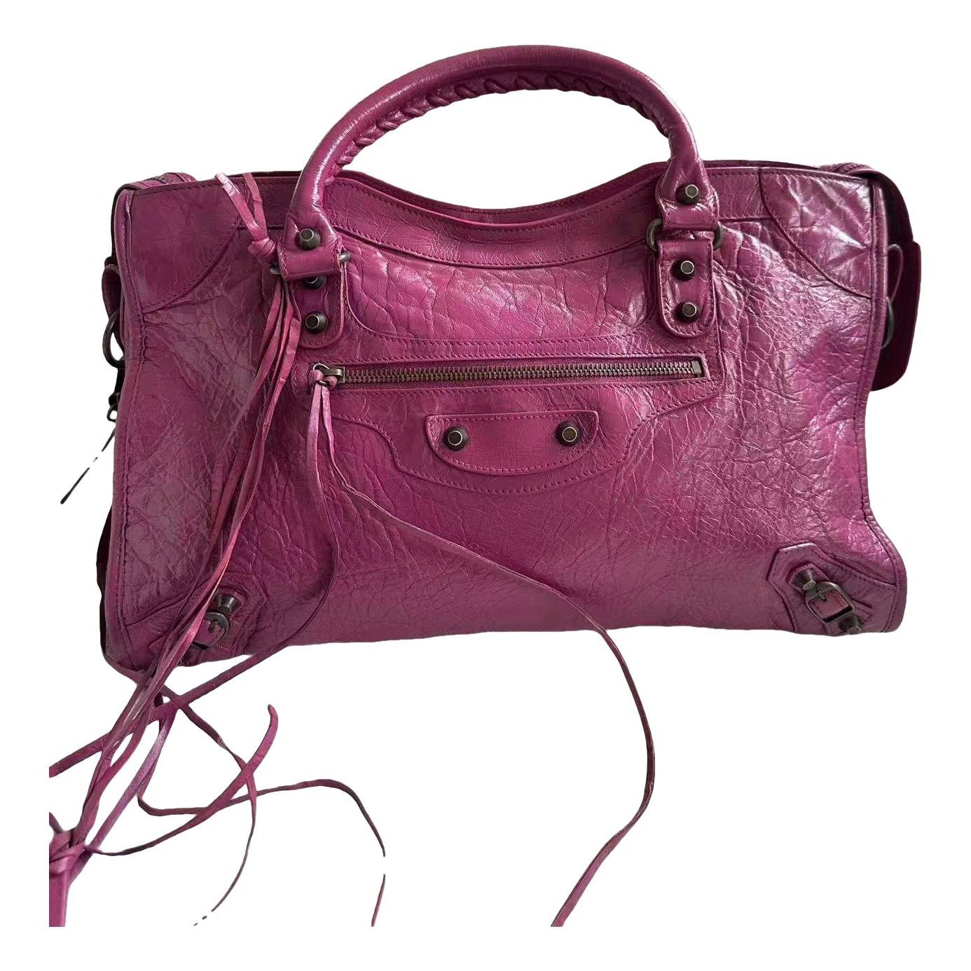 City leather handbag
