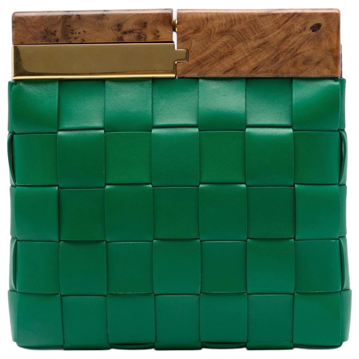 Snap leather clutch bag