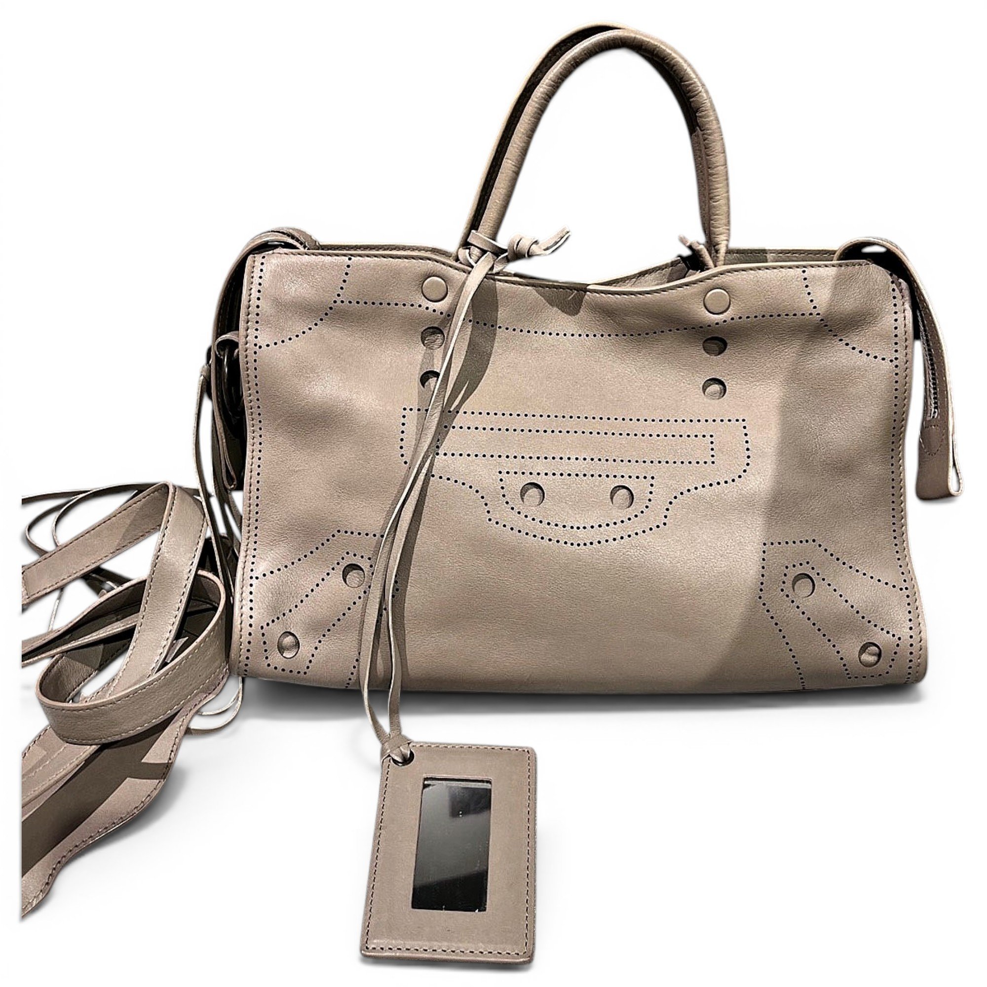 Blackout leather handbag
