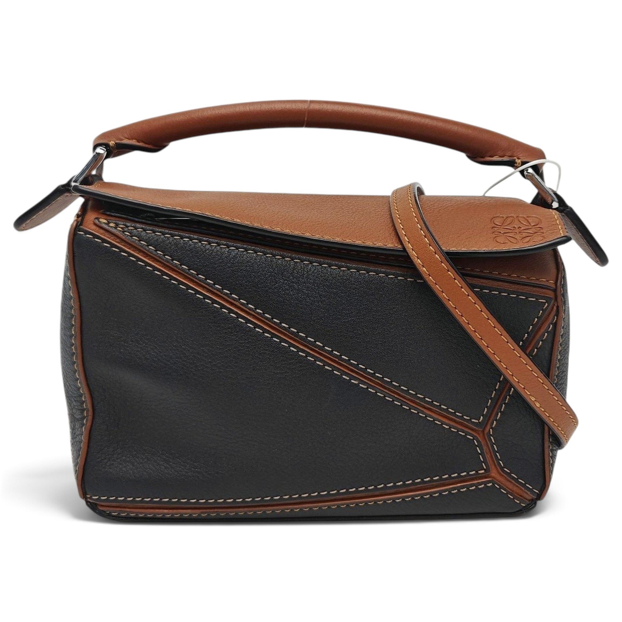 Puzzle leather handbag