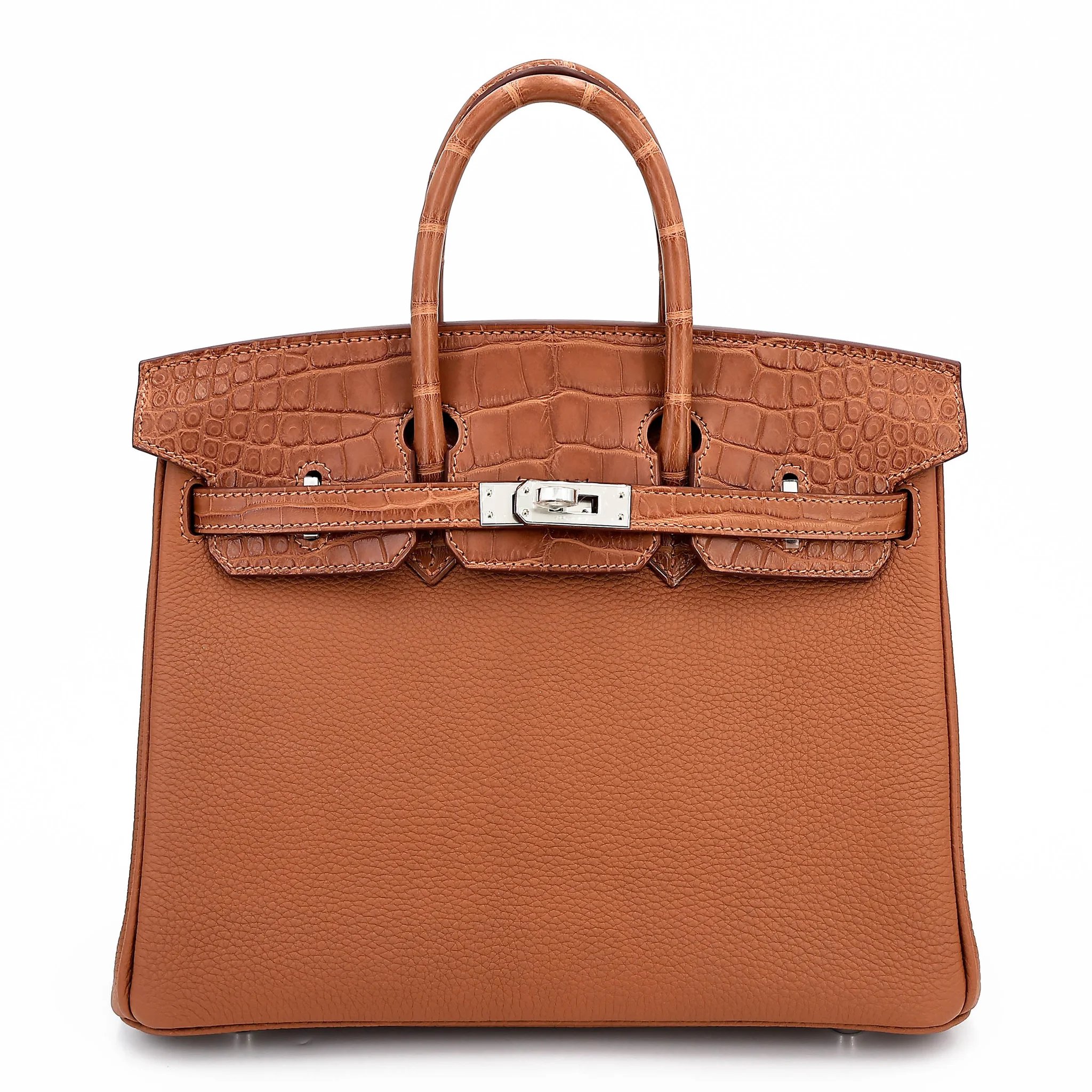 Brand New ( Rank N ) HERMÈS Birkin 25 Touch Gold (37) Togo Matte Alligator Palladium hardware G (2026)