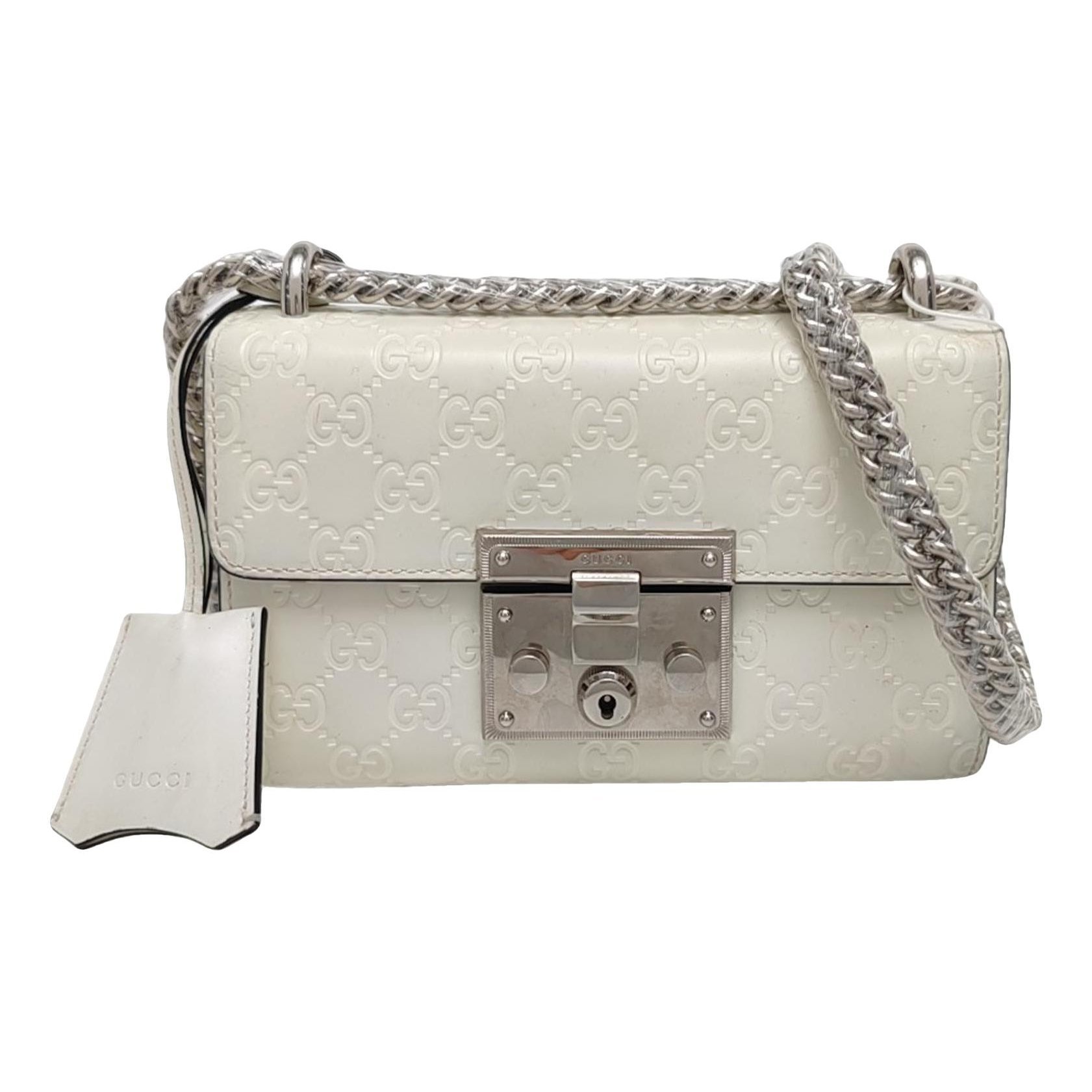 Padlock leather handbag