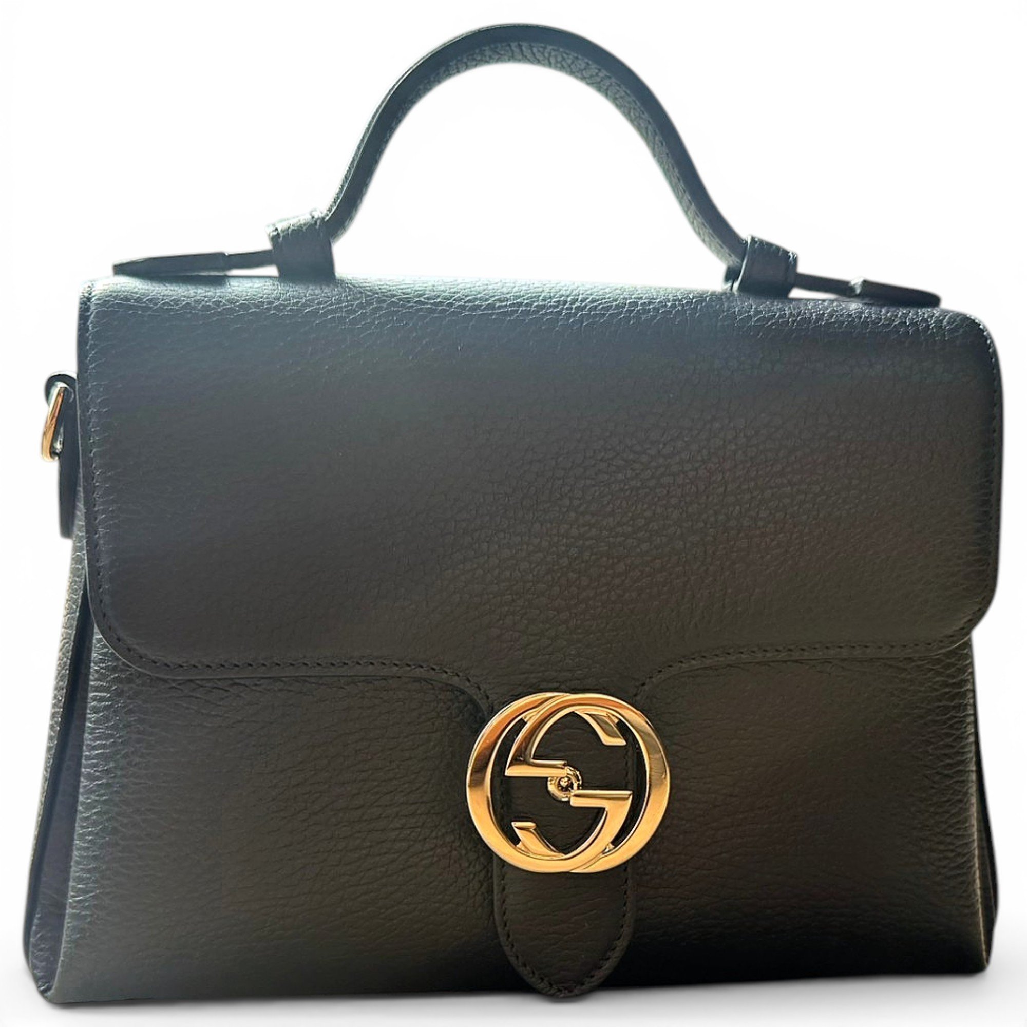Interlocking leather crossbody bag