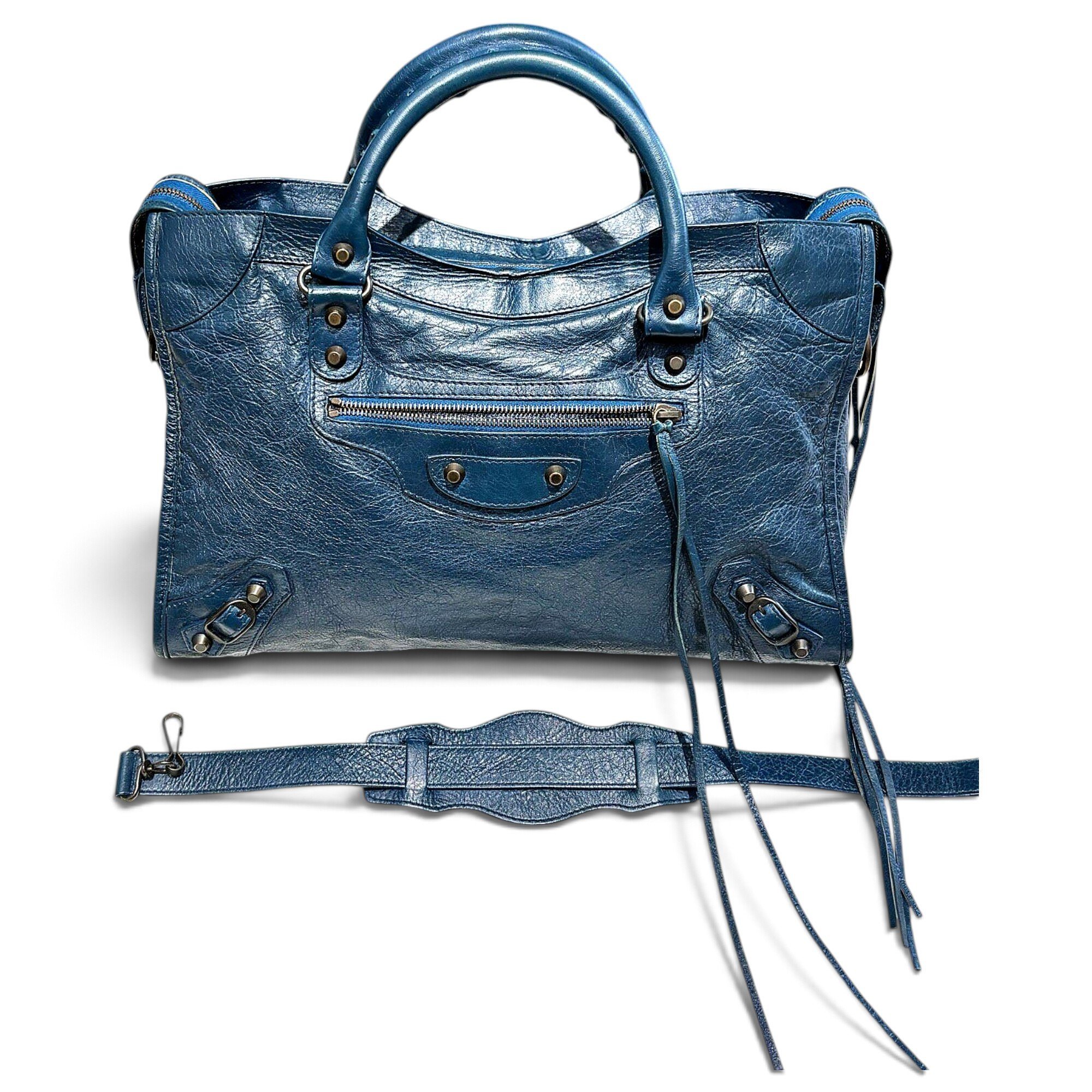 City leather handbag
