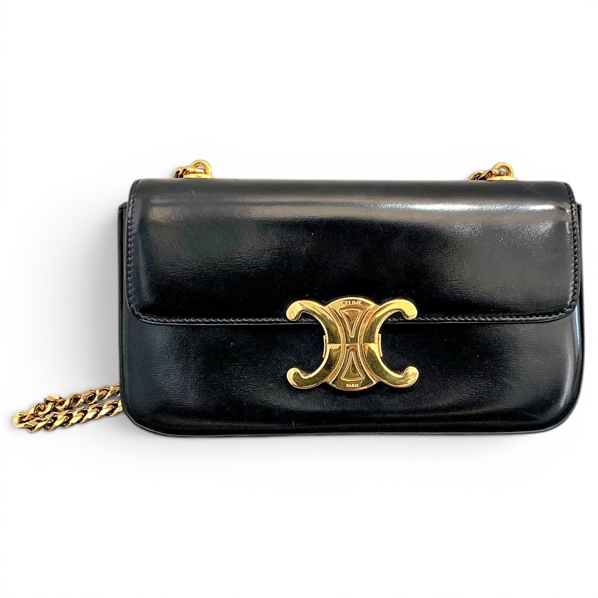 Triomphe chain leather crossbody bag