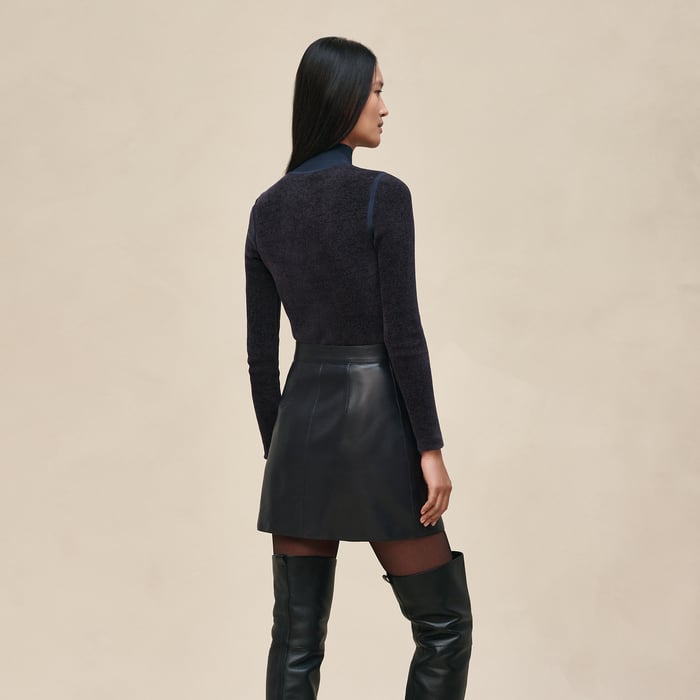 Bleu Noir A-line Miniskirt