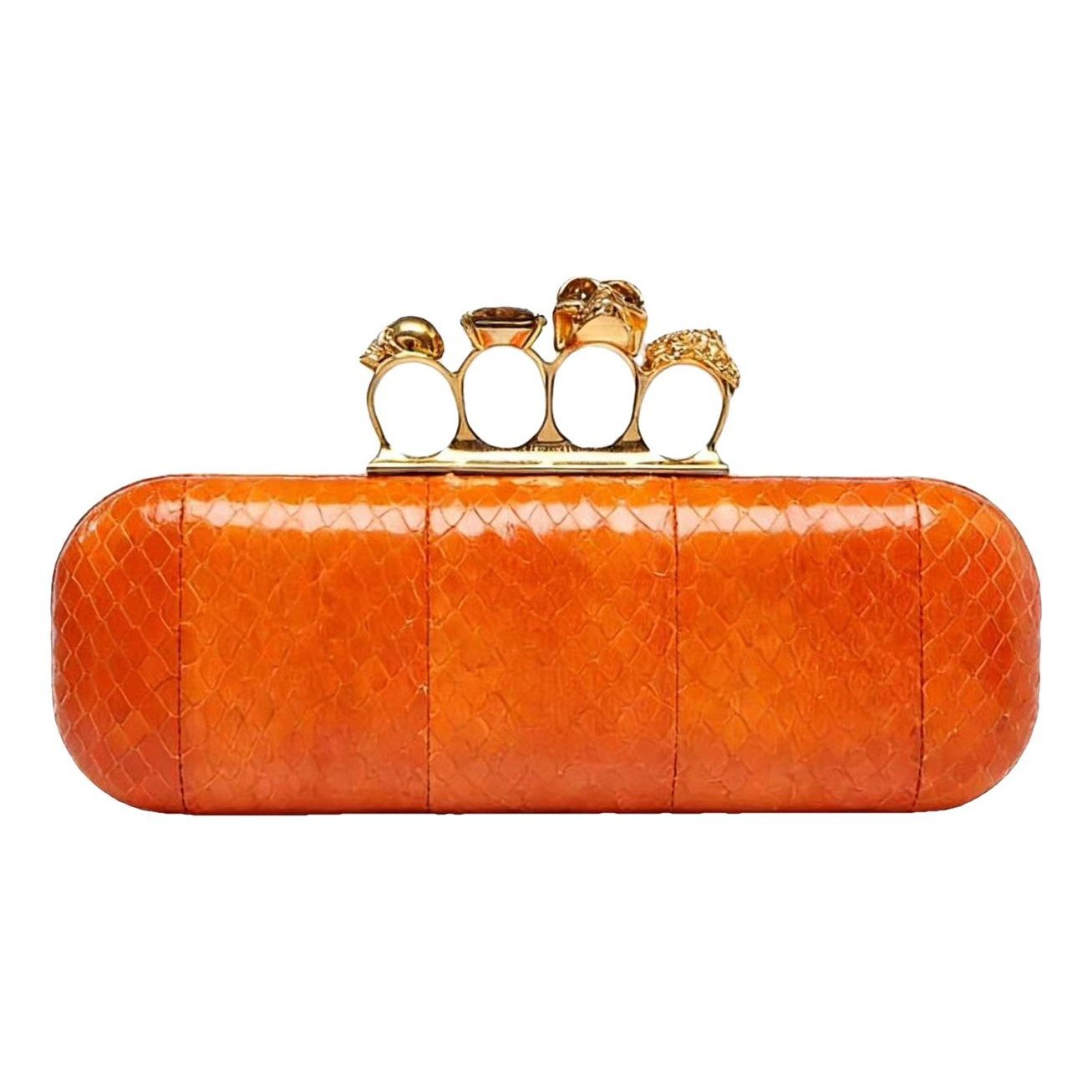 Knuckle leather clutch bag