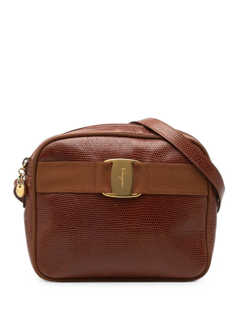 Ferragamo 1990 Lizard Embossed Leather Vara crossbody bag