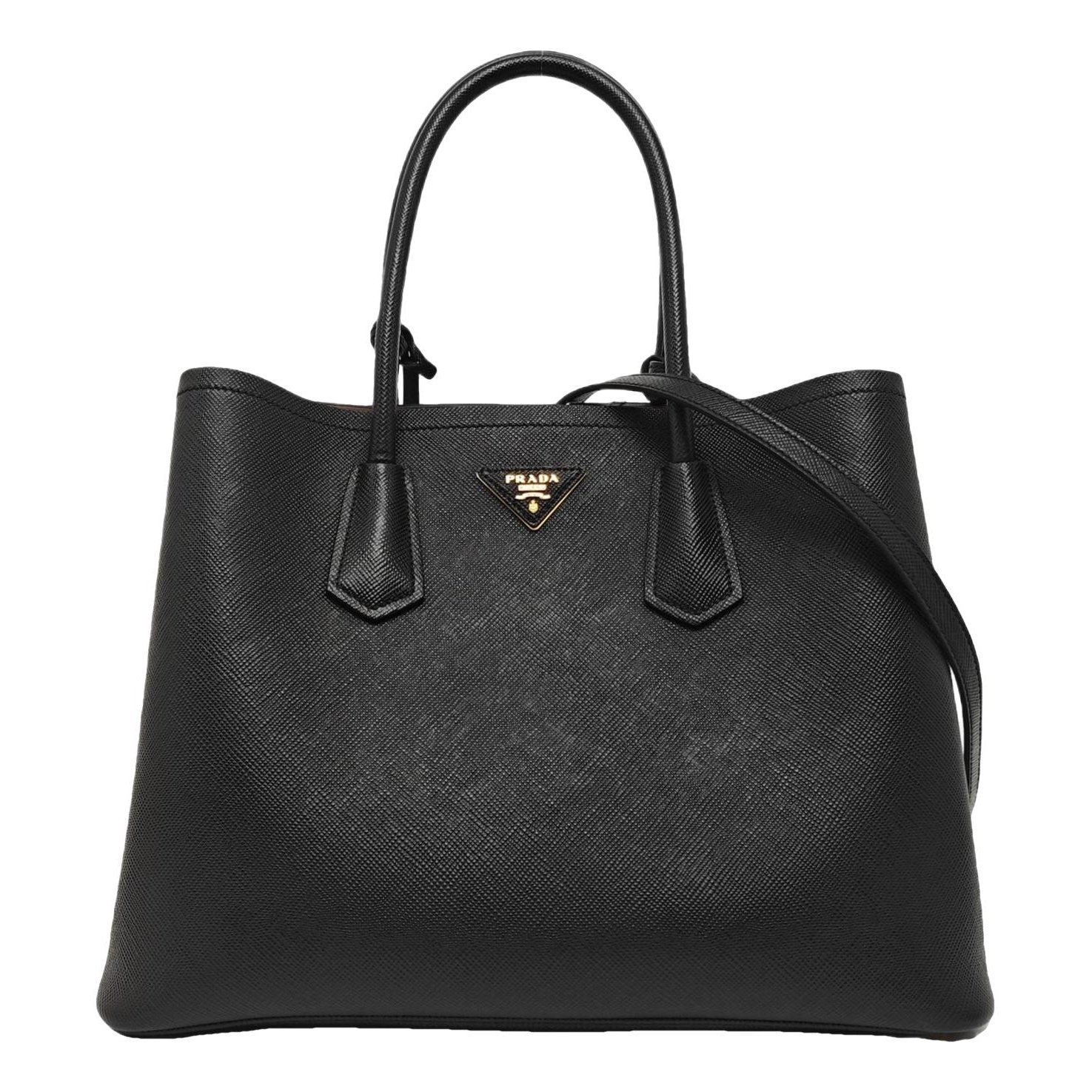 Double leather handbag
