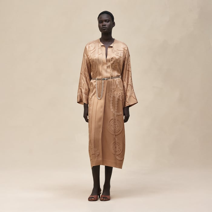 Beige Zénith "l'Enseigne Du Sellier" Caftan