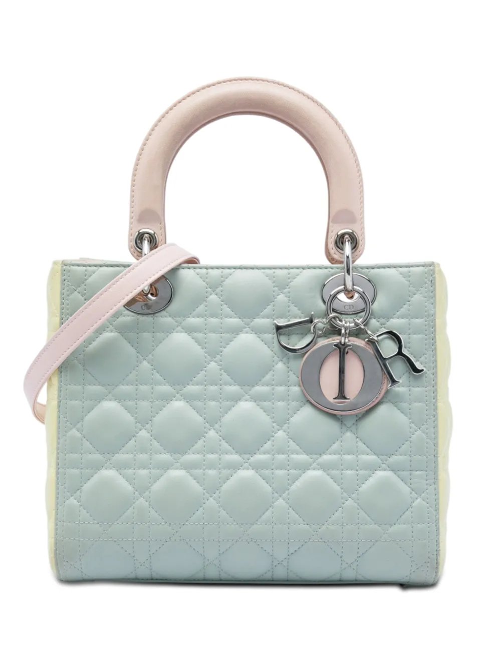 2013 Medium Tricolor Lambskin Cannage Lady Dior satchel