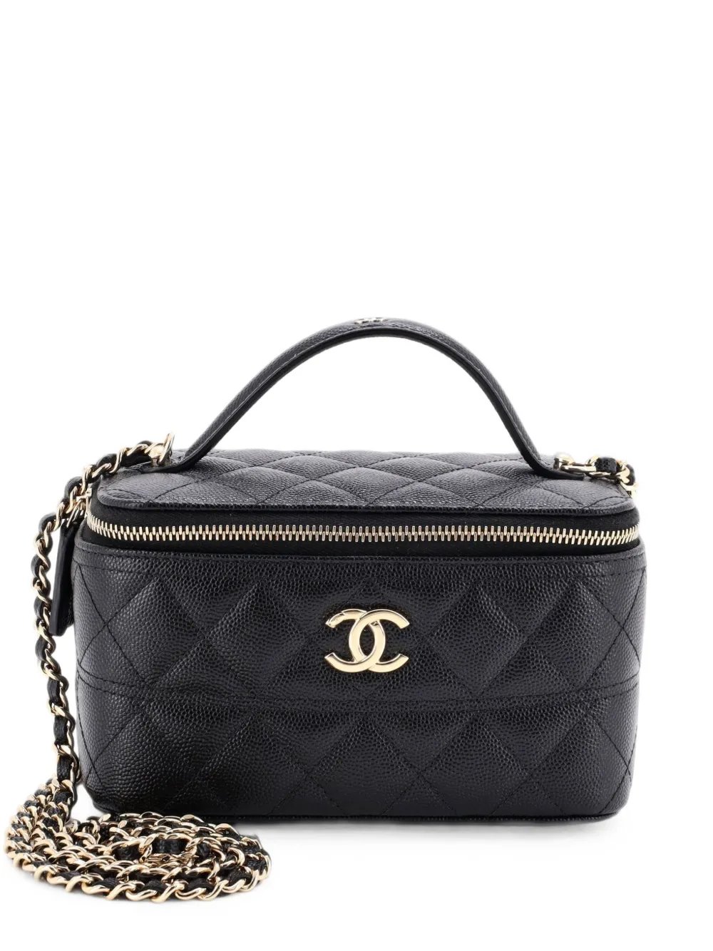 Long Vanity with Chain Quilted Caviar Mini shoulder bag