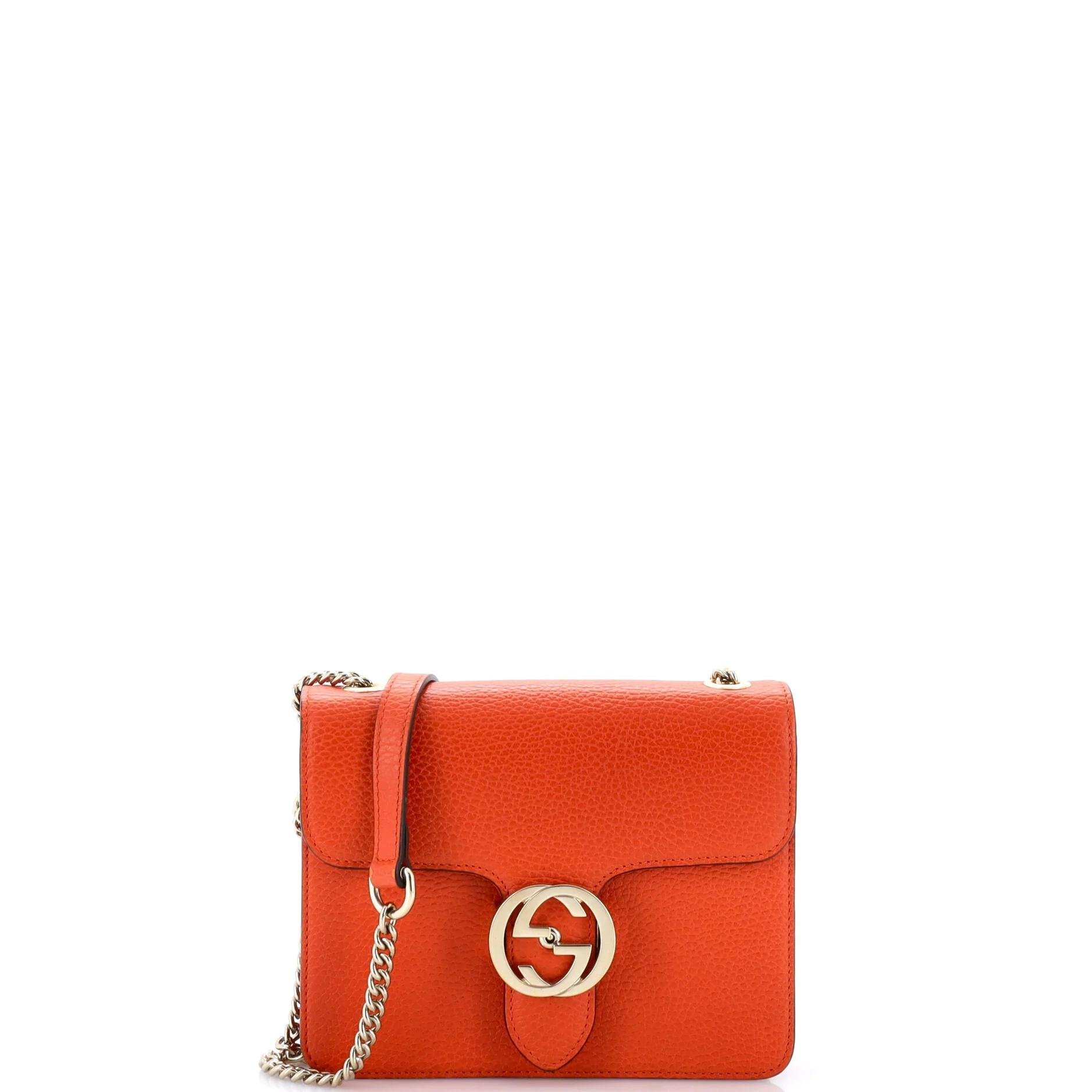Interlocking leather handbag
