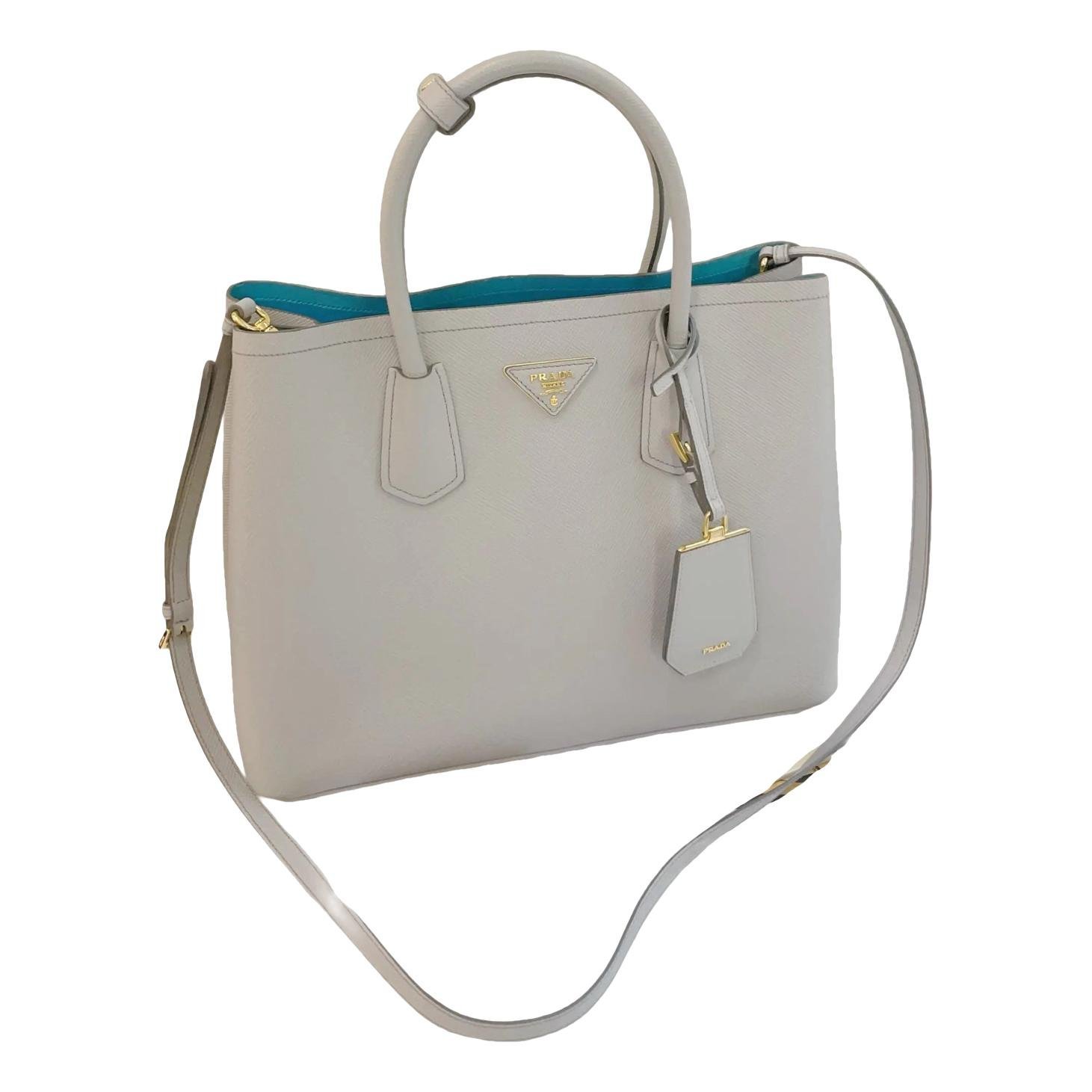 Double leather handbag