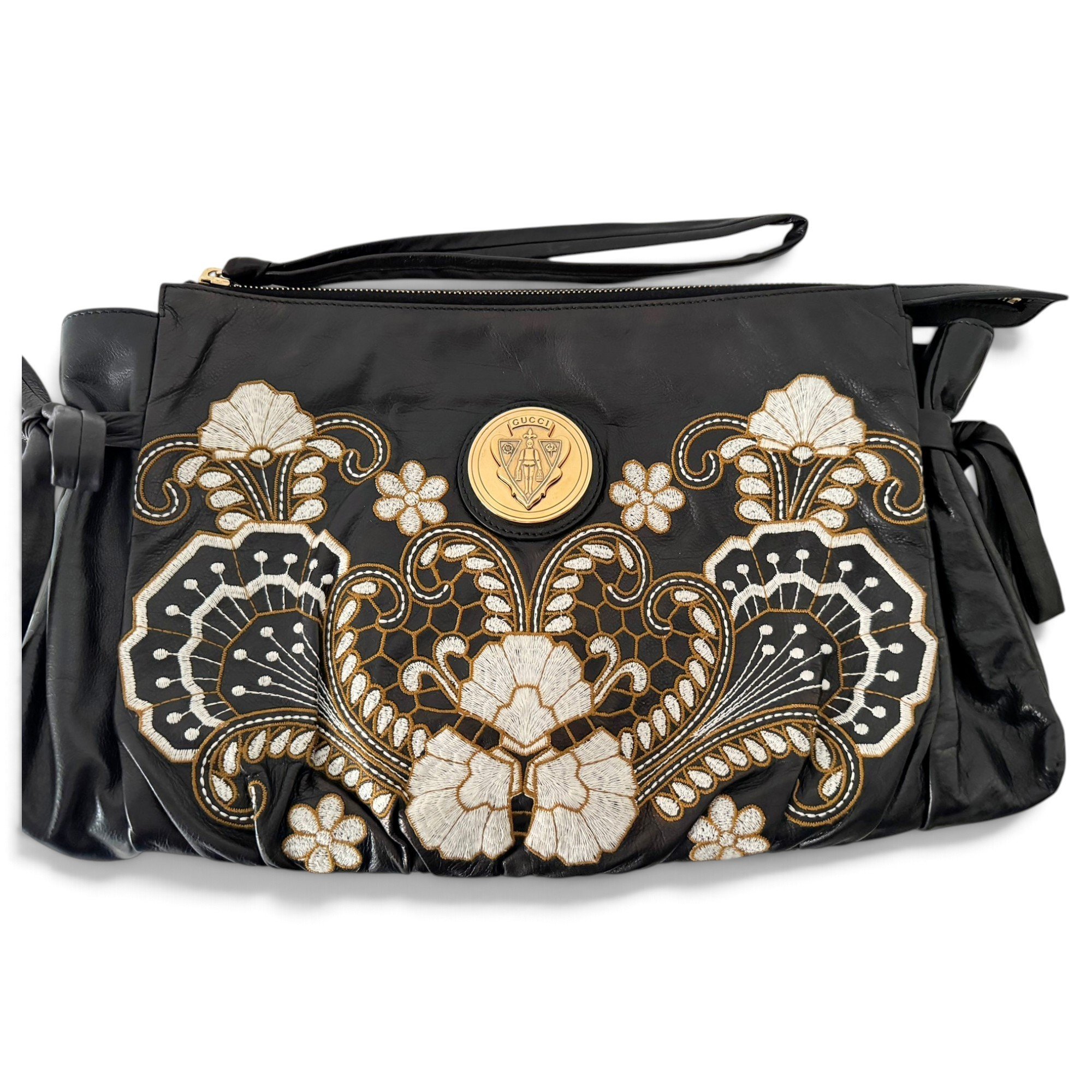Hysteria leather clutch bag