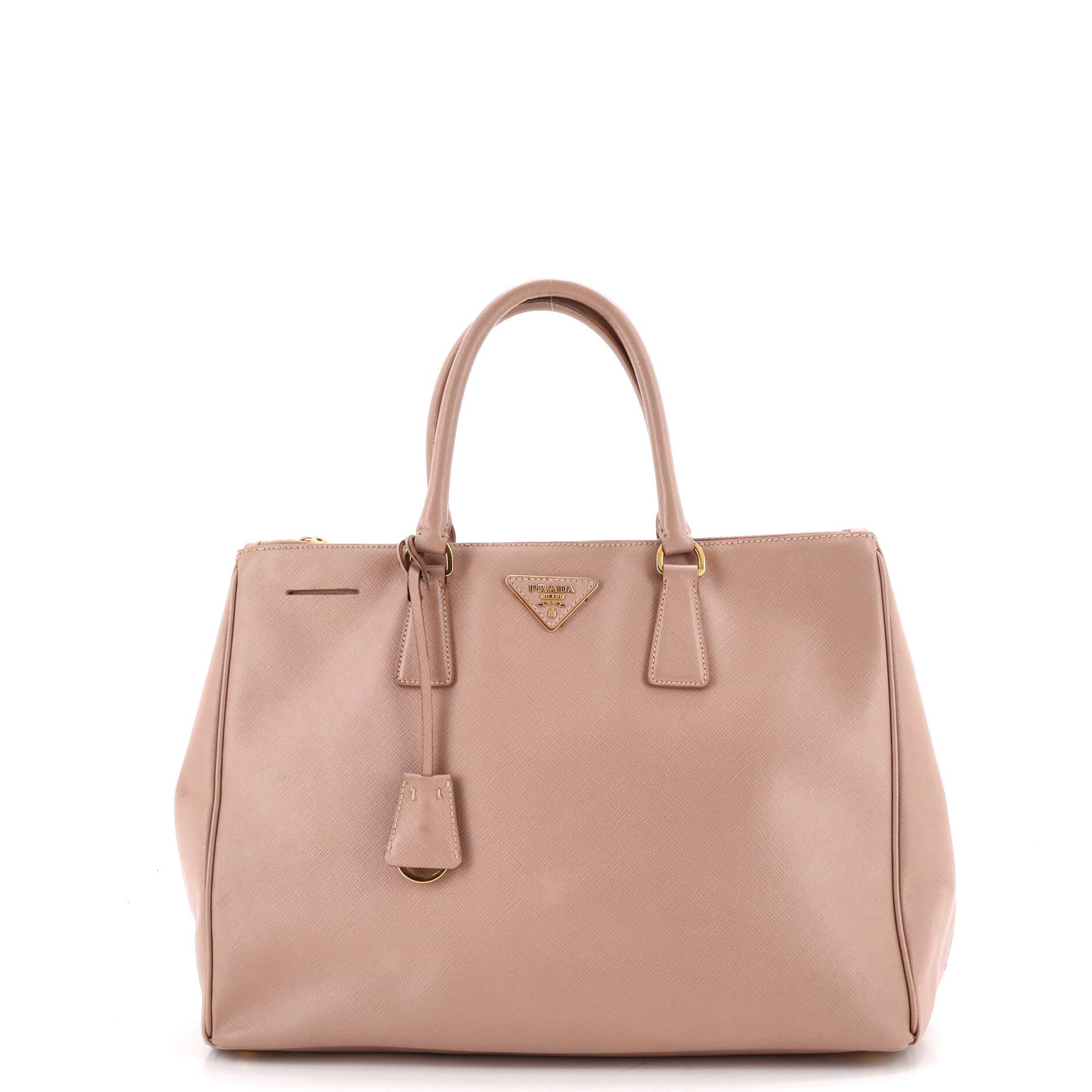 Double Zip Lux Tote Saffiano Leather Large