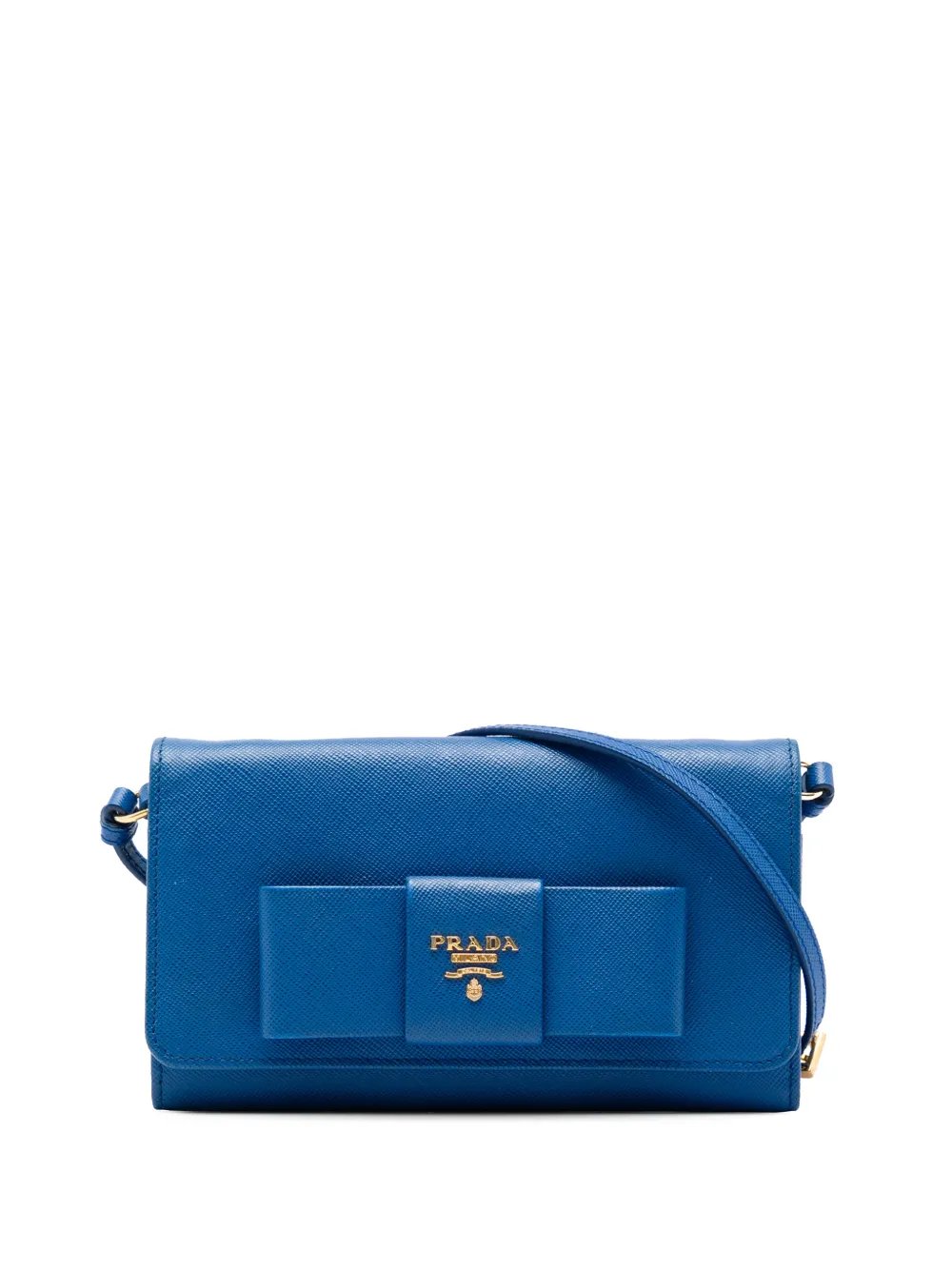 2013-2026 Saffiano Lux Bow Wallet On Strap crossbody bag