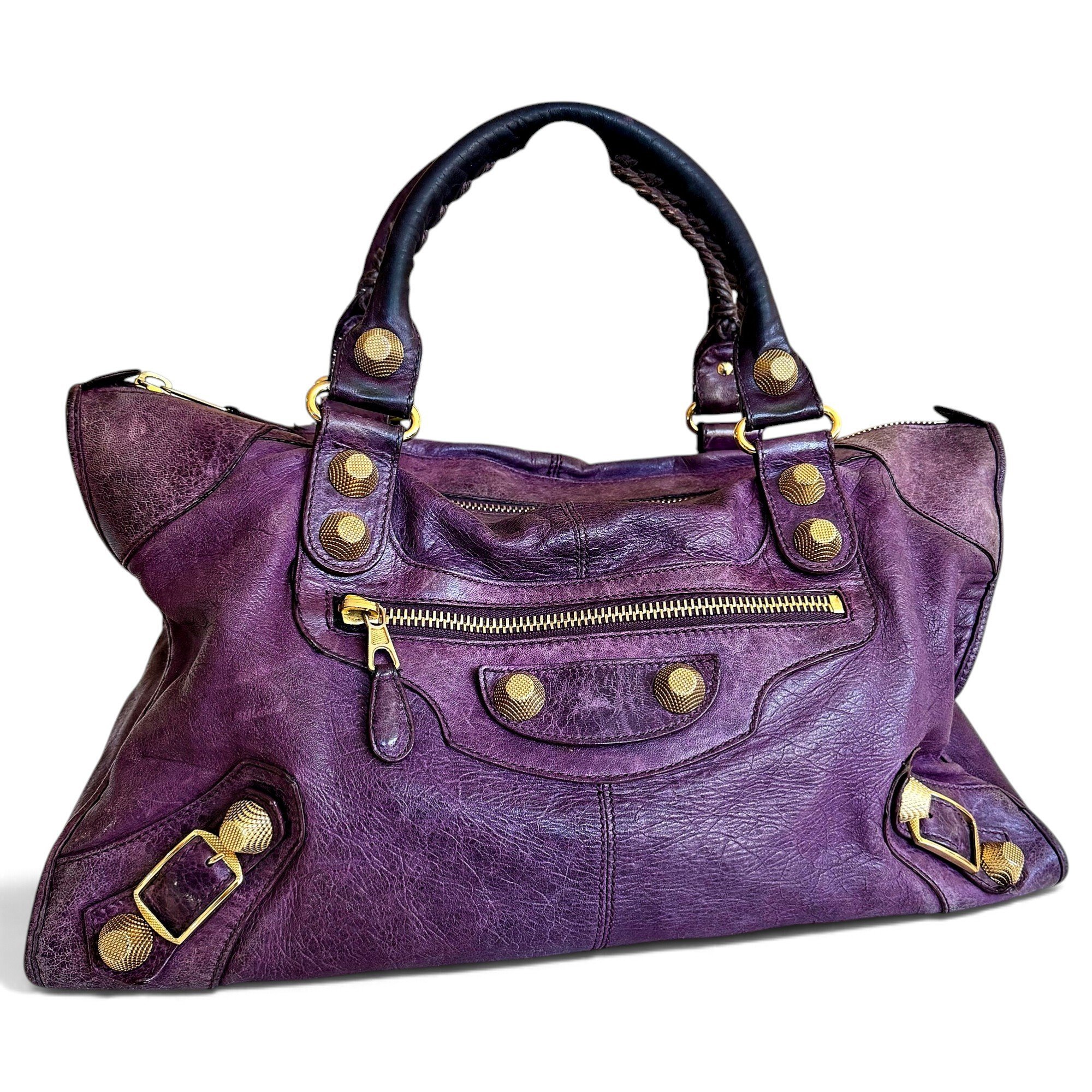 Work leather handbag