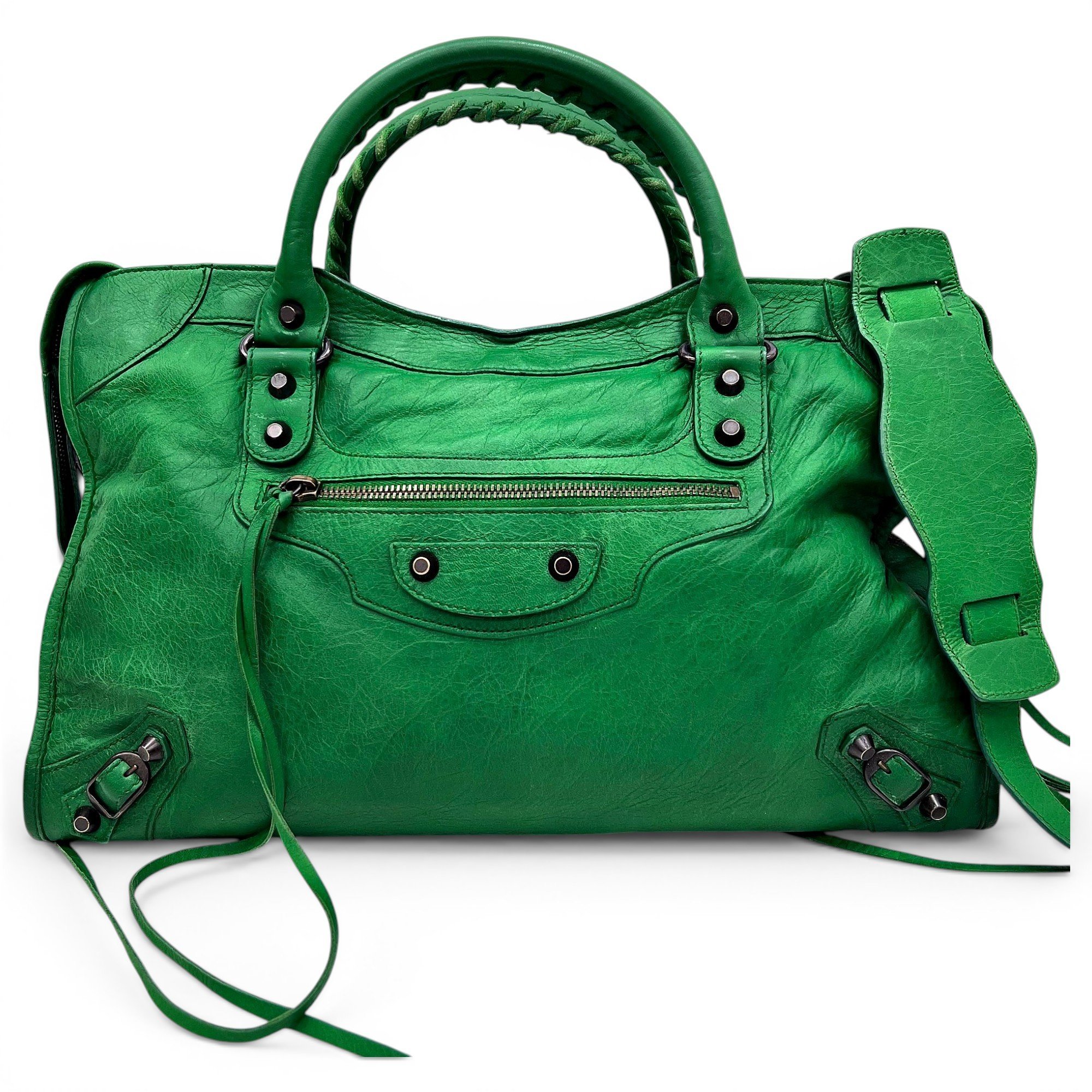 City leather handbag
