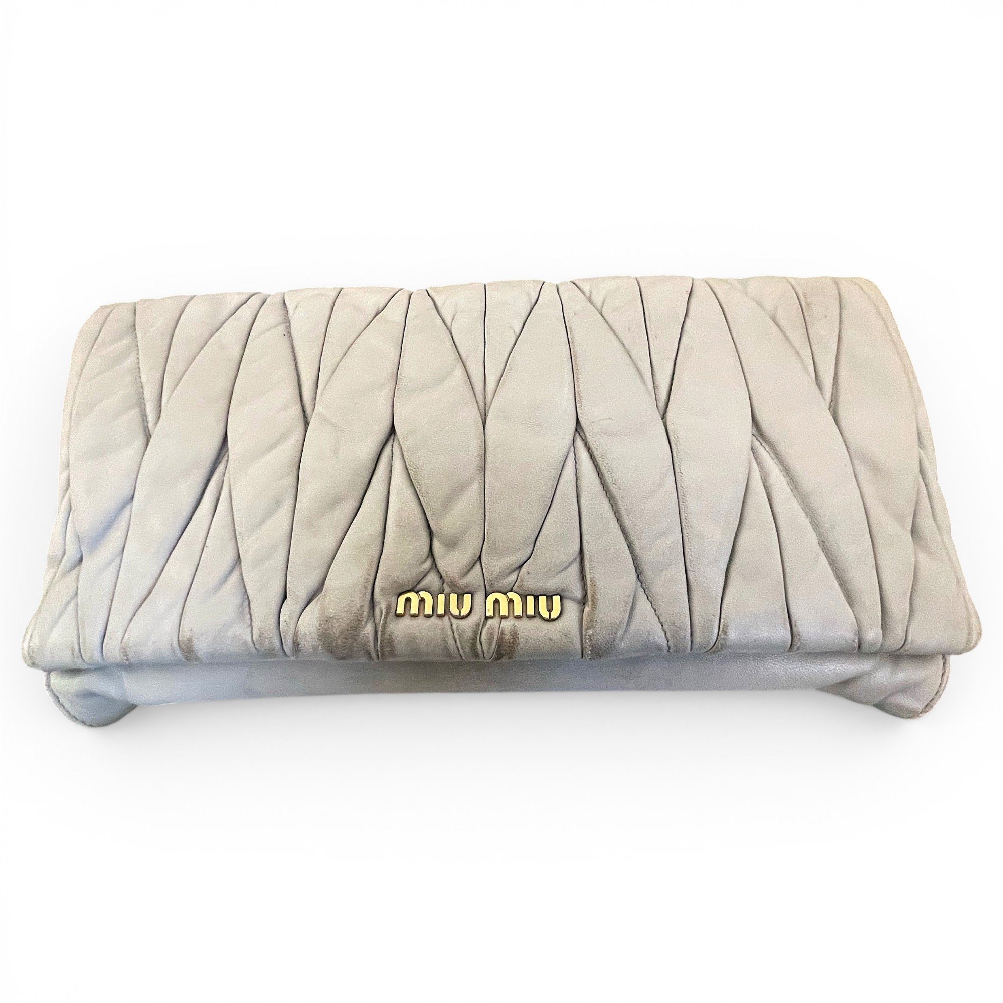 Matelassé leather clutch bag