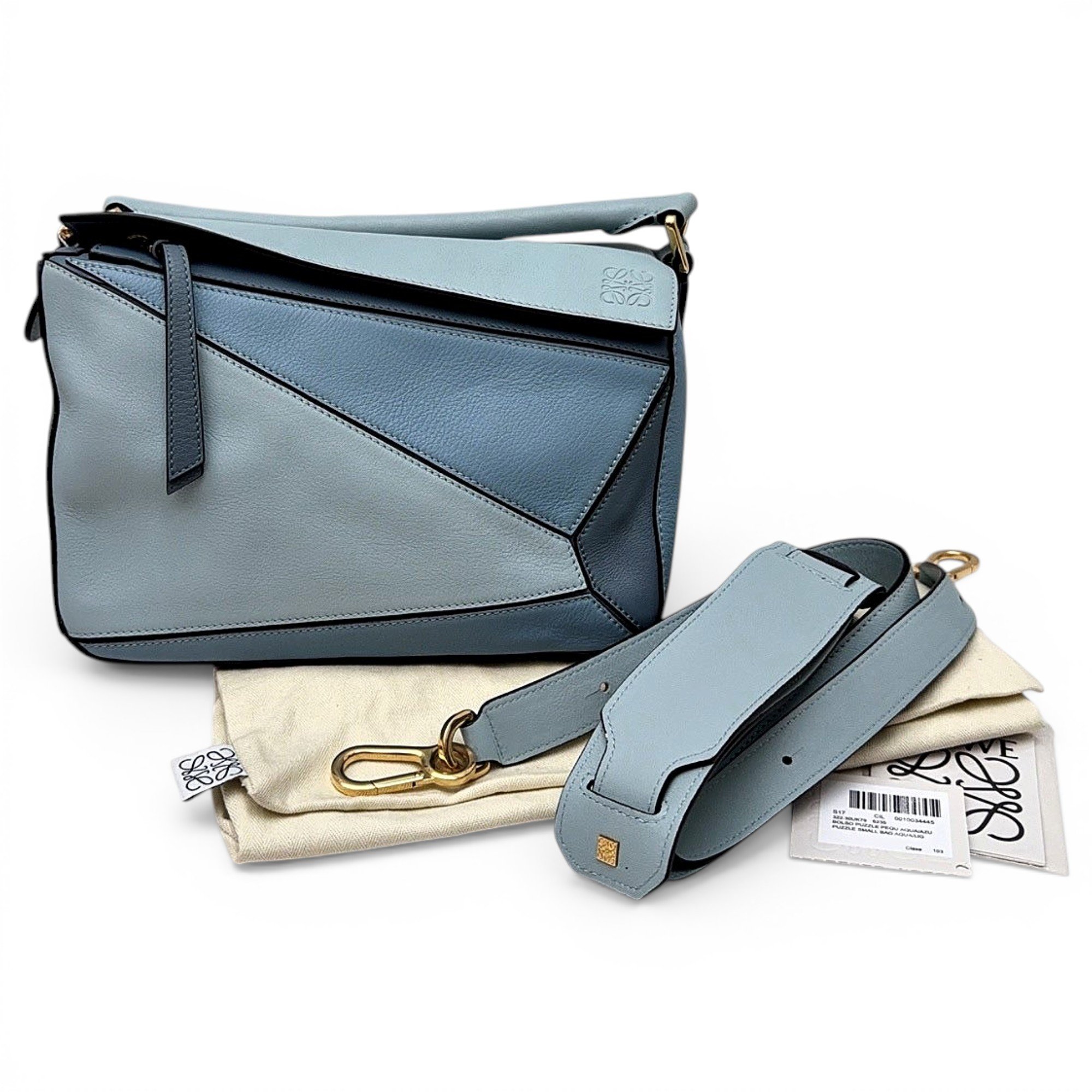 Puzzle leather handbag