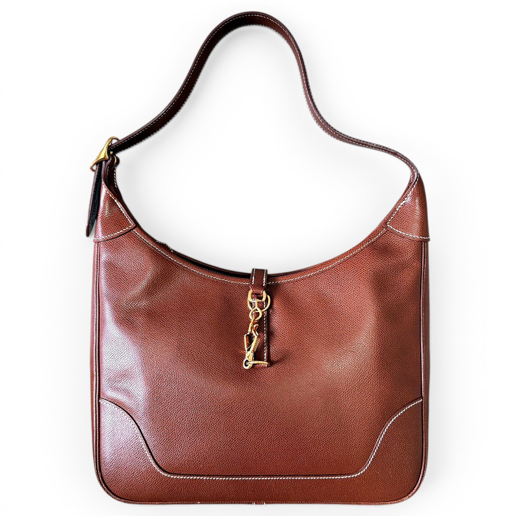 Trim leather handbag