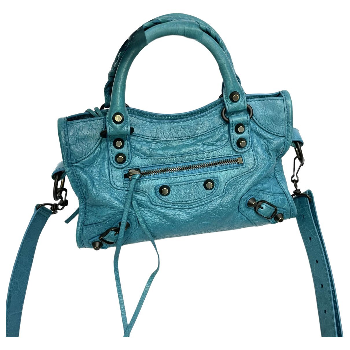 City leather handbag